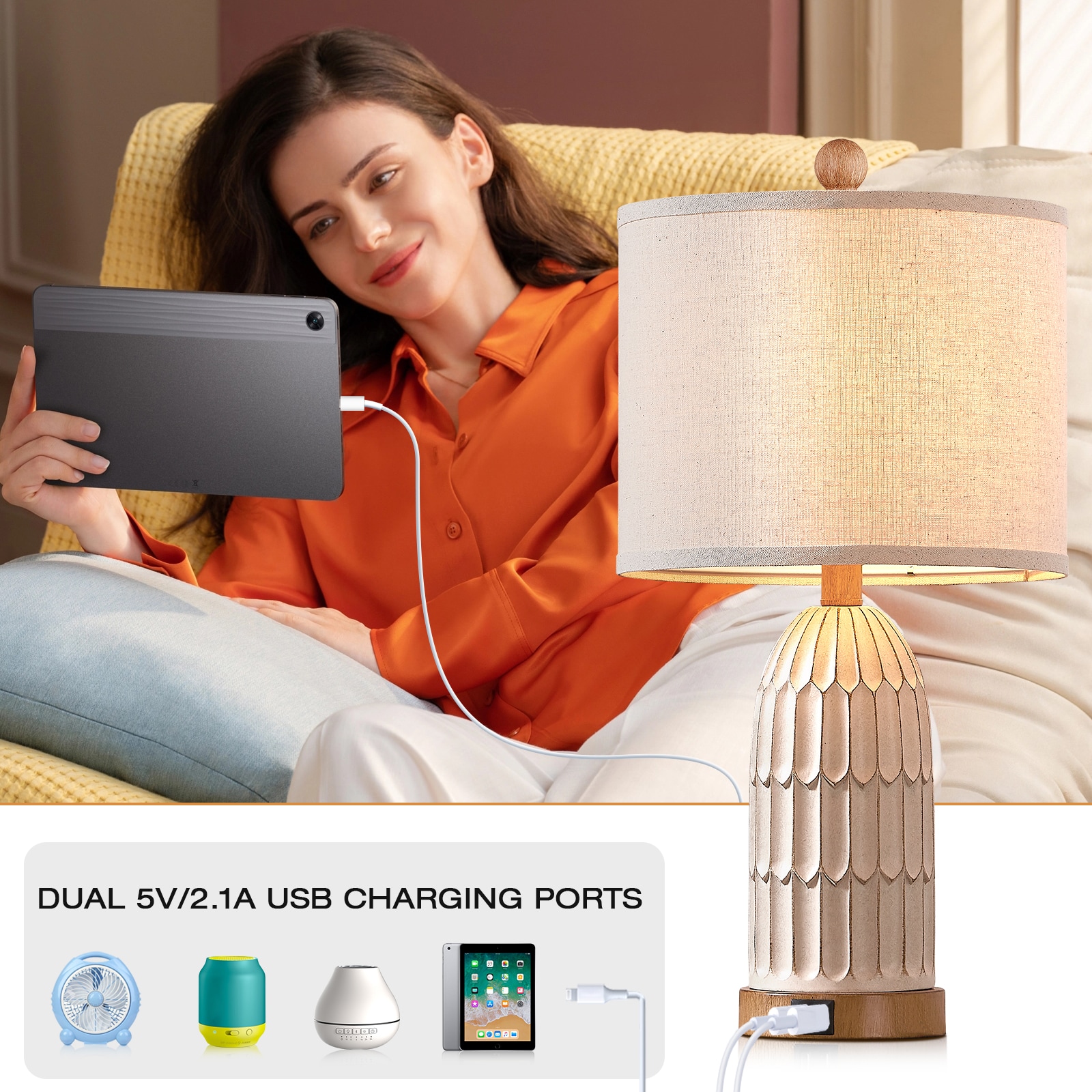 UrFurnishings TD-156 Table-Lamps - View #3