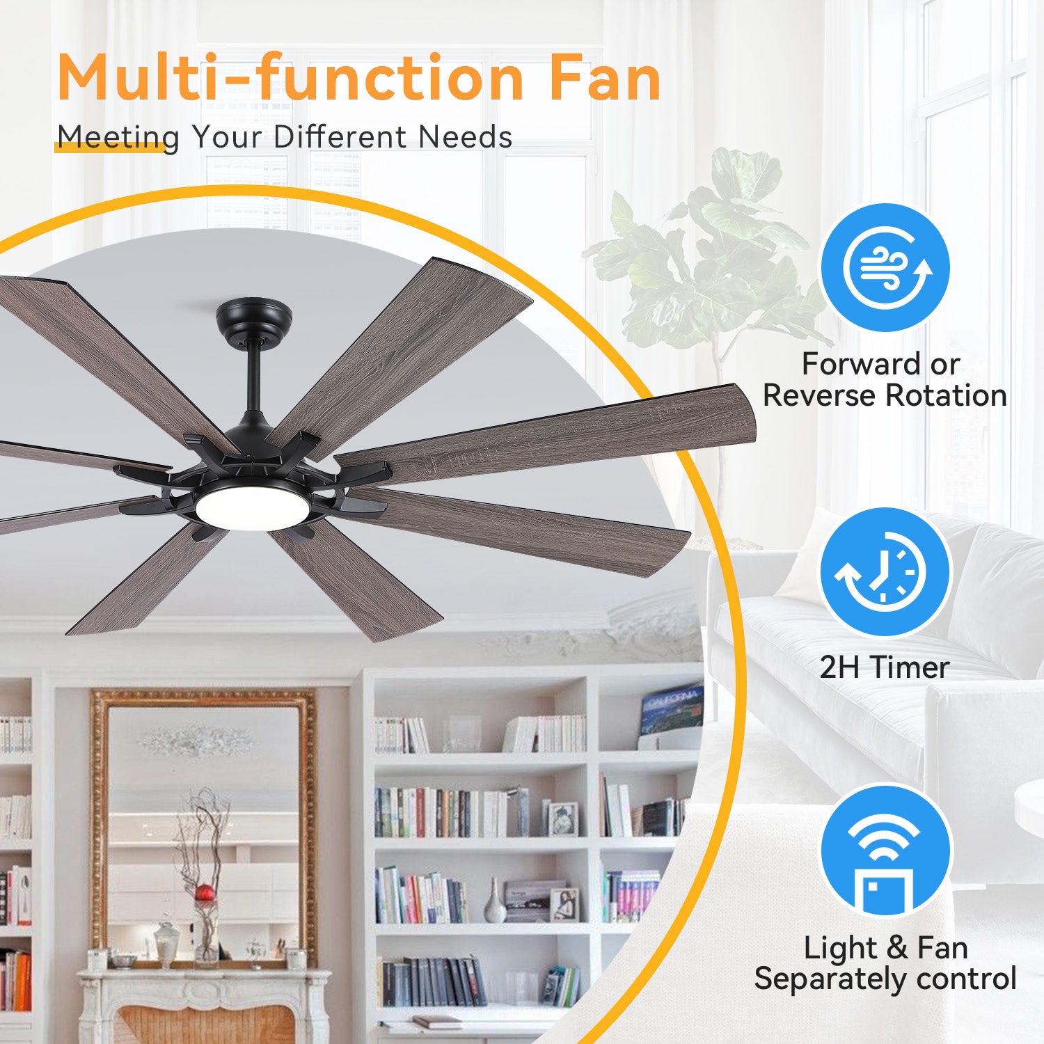 Gleam Flare GF-7666-72BK Ceiling-Fans - View #3