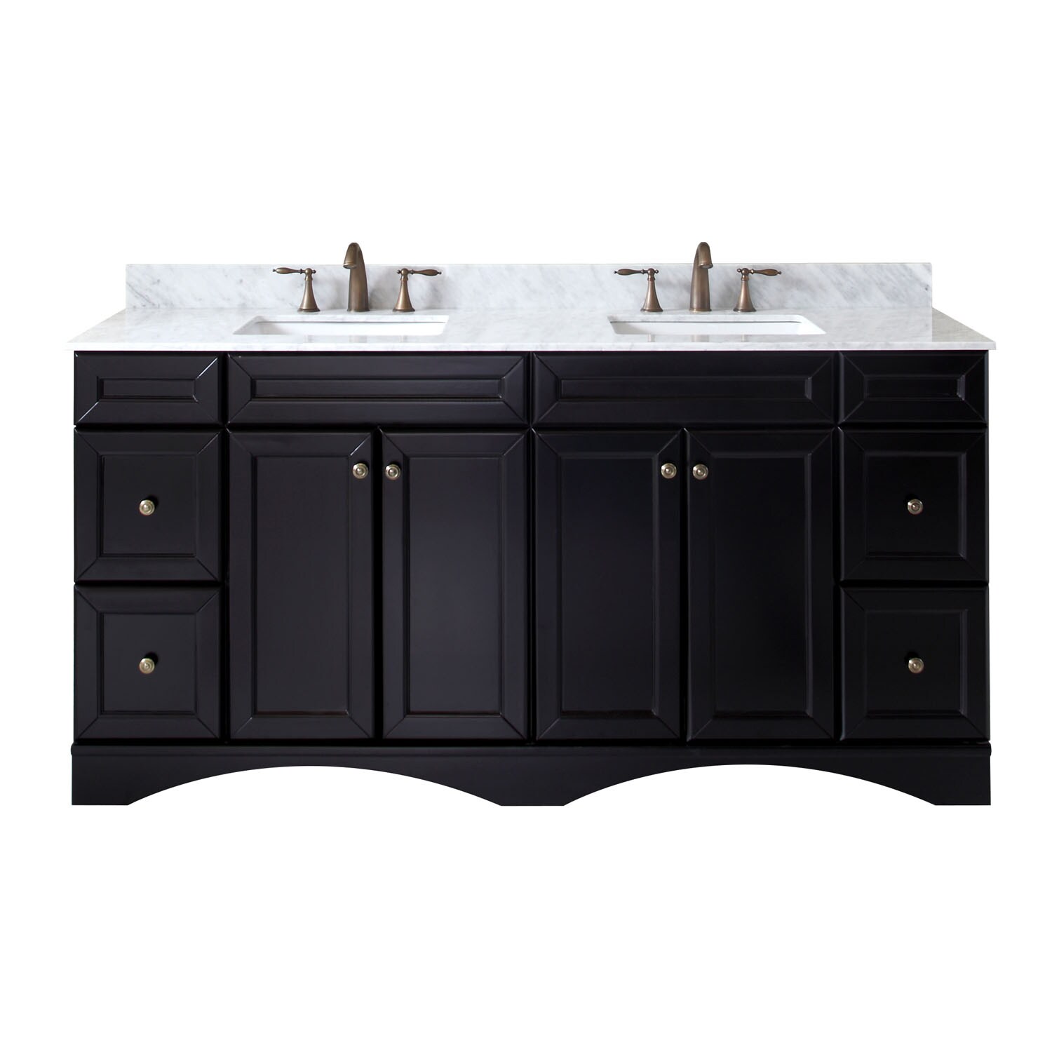 Virtu USA ED-25072-WMSQ-ES-NM Talisa 72-in Espresso Undermount Double Sink Bathroom Vanity with Italian Carrara White Marble Top