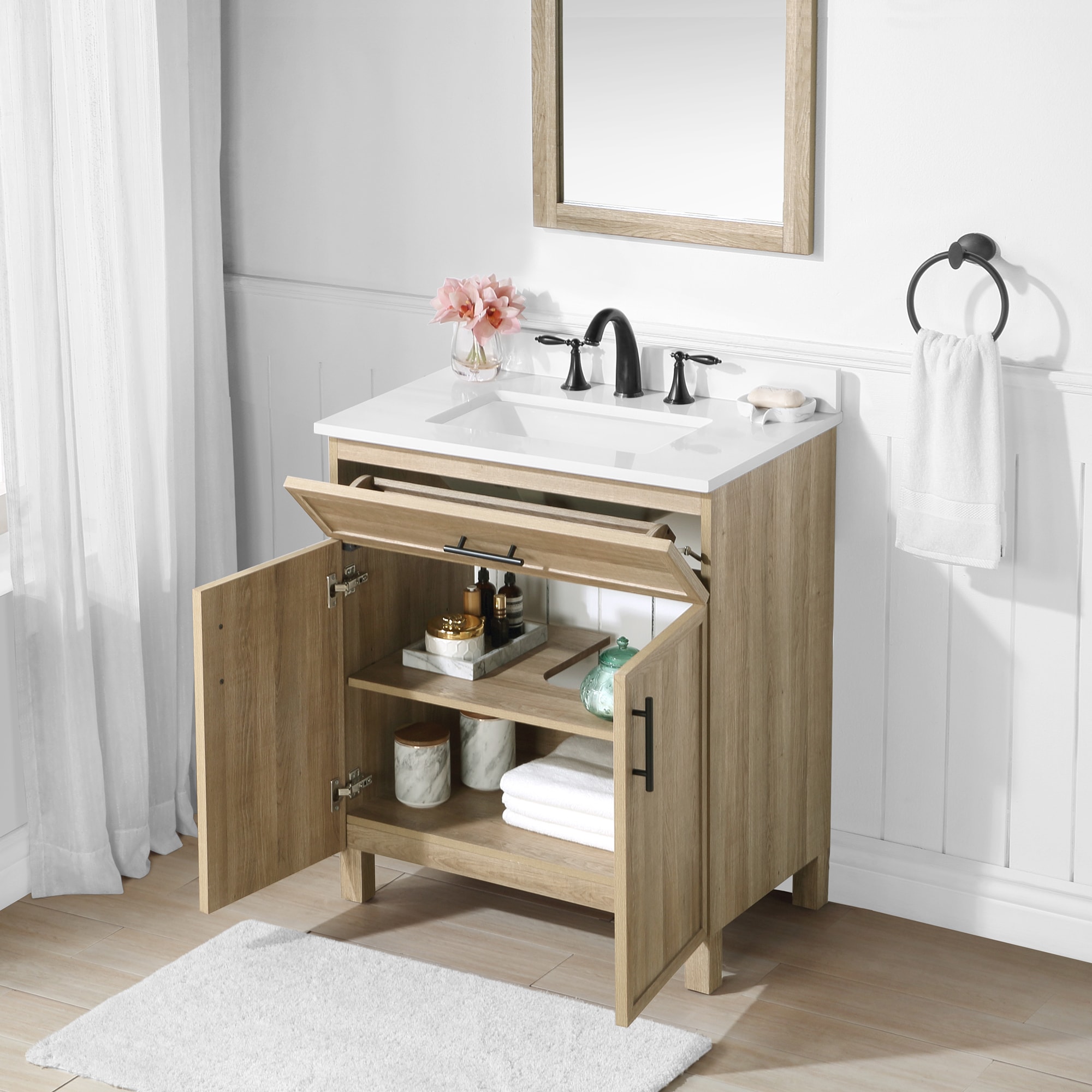 Style Selections Dolton 30-in Natural Oak Undermount Single Sink ...