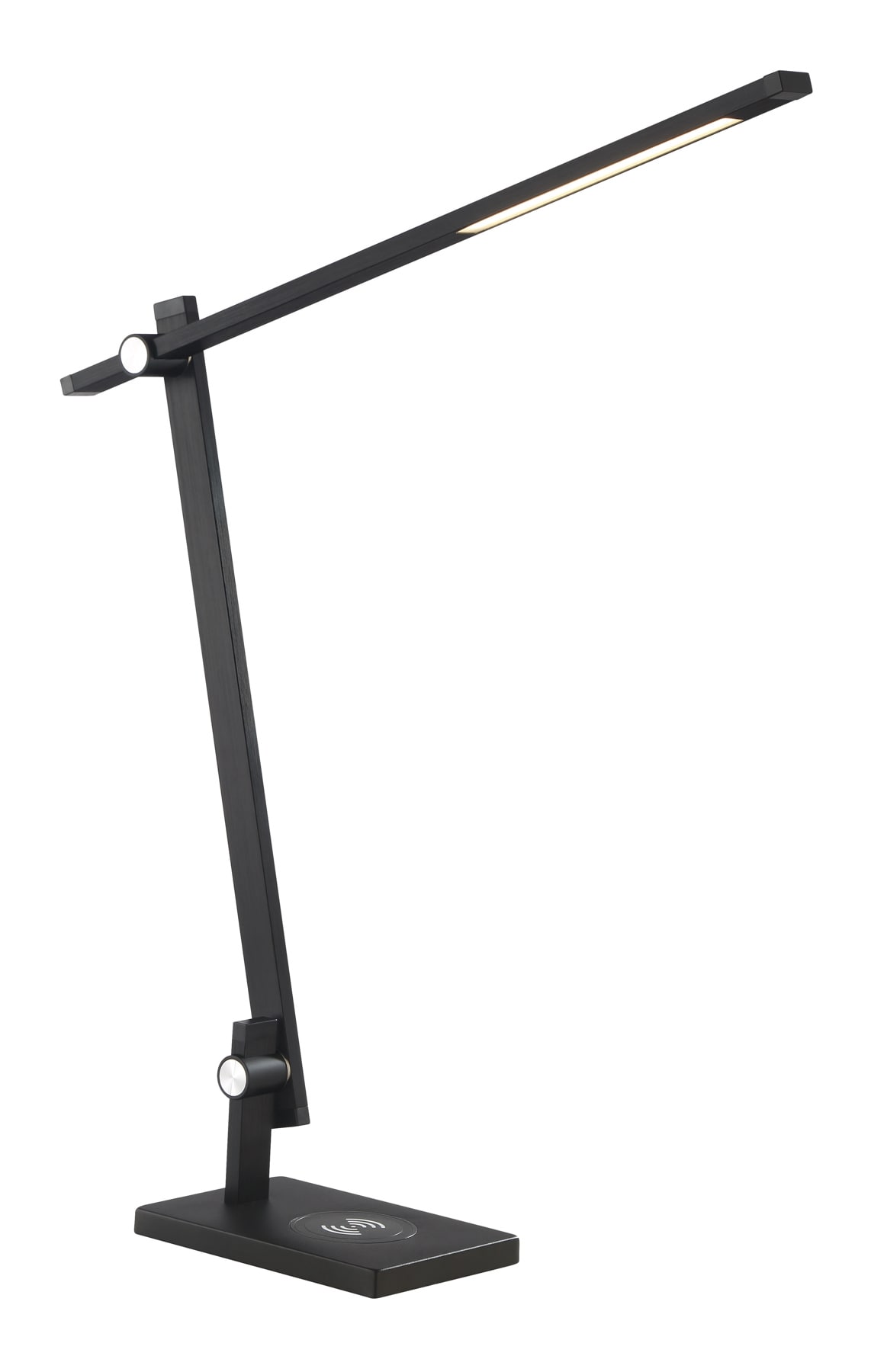 George Kovacs P081-66F-L Kovacs Task Portables 20.65-in Adjustable Anodized Brush Black 3-way Standard Desk Lamp with Metal Shade