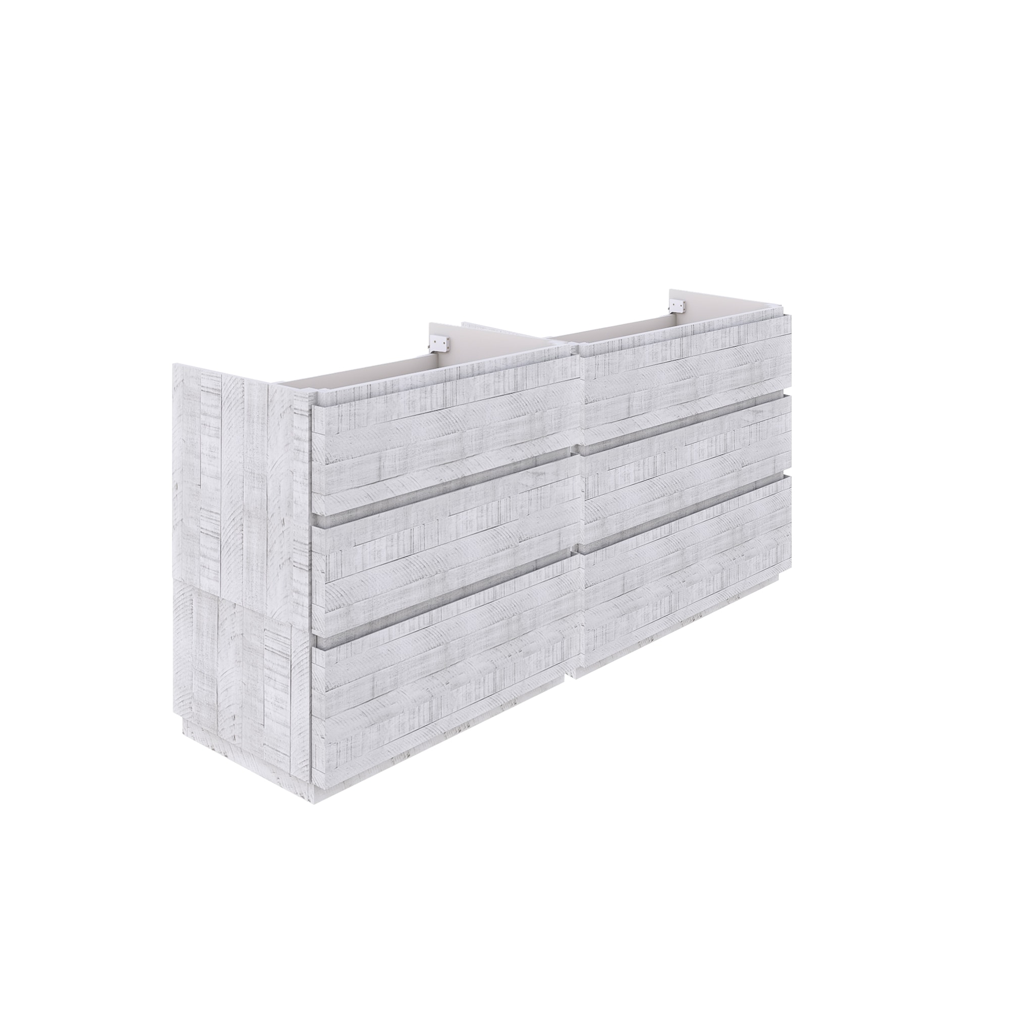 Fresca FCB31-3636RWH-FC Formosa 72-in Rustic White Bathroom Vanity Base Cabinet without Top