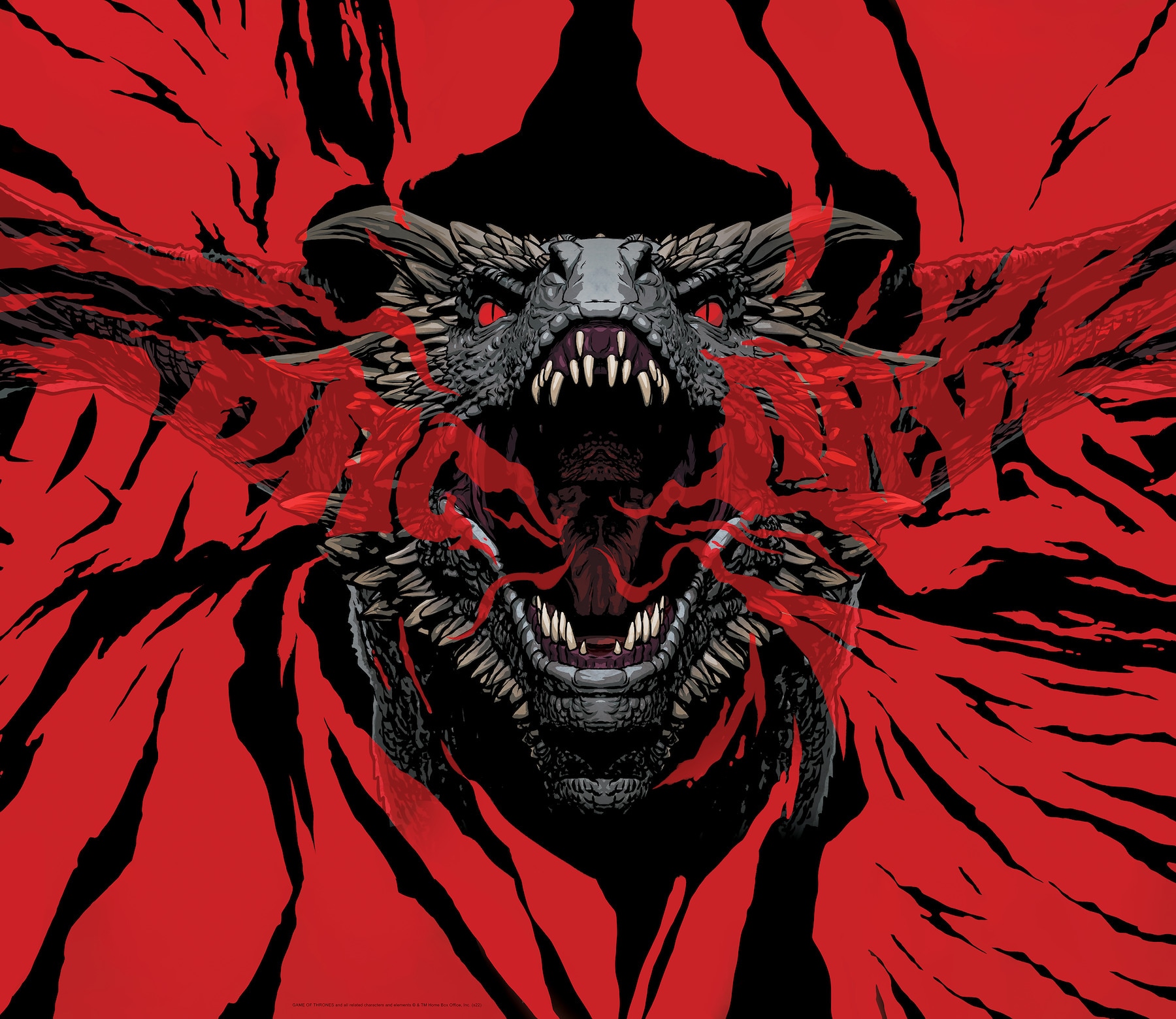 Game of Thrones Dragon Tapestry in Black and Red Polyester