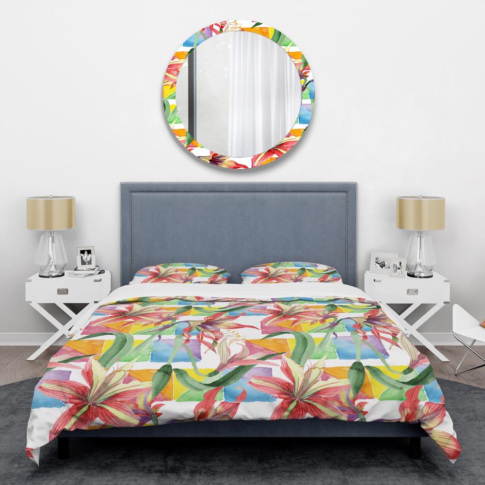 Designart BED24293-K 3 -Piece Pink King Duvet cover Set