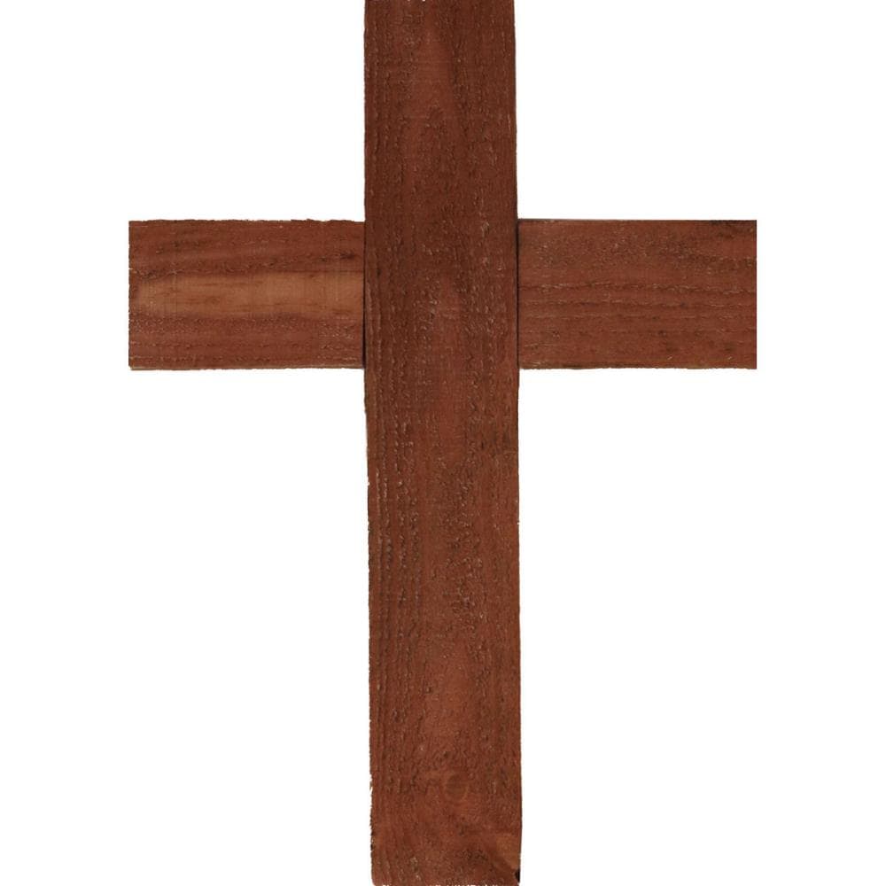 16 inchw x 24 inchh x 1 1/2 inchd Vintage Farmhouse Cross, Barnwood Decor Collection, Salvage Red