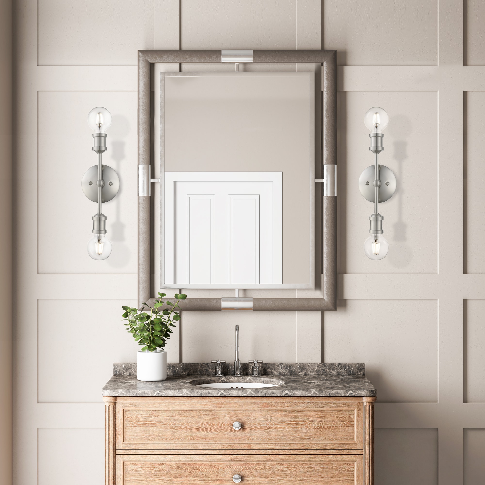 Lansdale Brushed Nickel 12" Contemporary Vanity Light