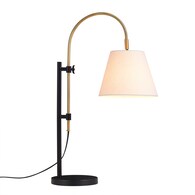 KAWOTI Arc 30-in Black Table Lamp with Fabric Shade Deals