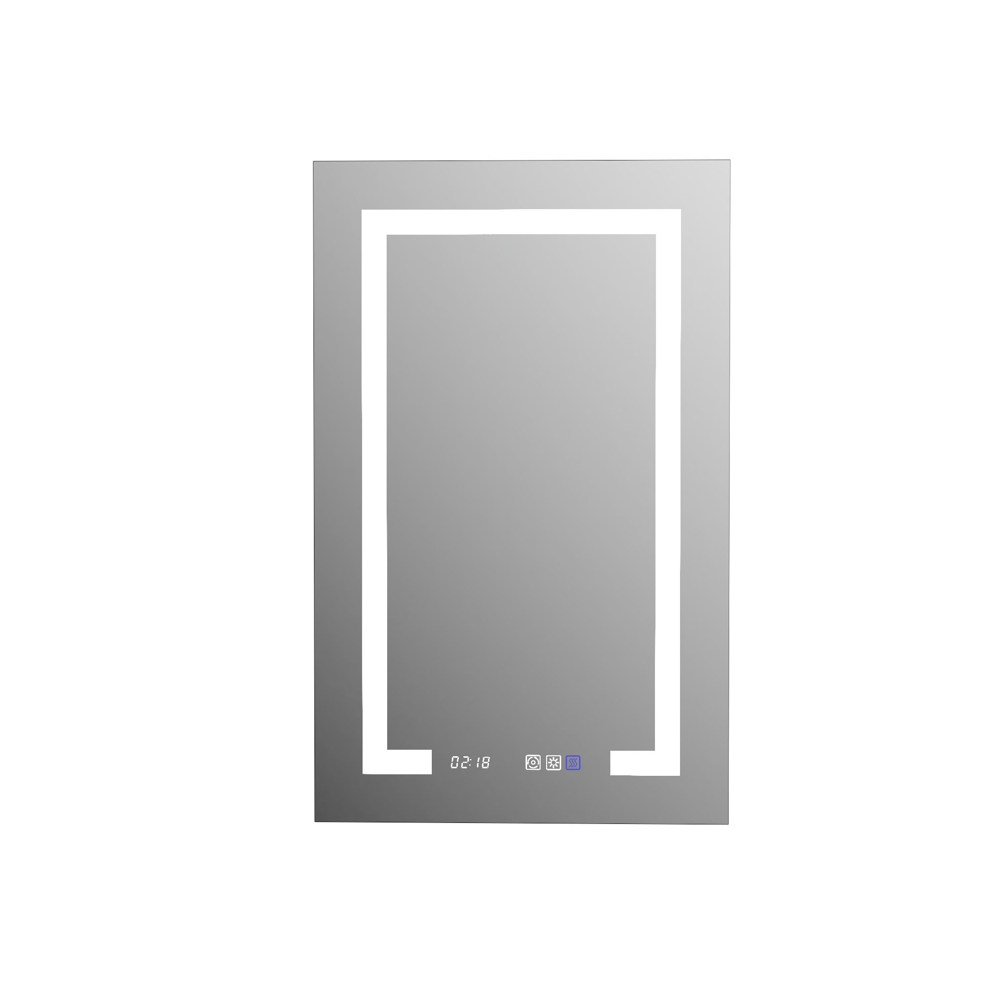 Ayelon 20-in x 32-in Lighted LED Fog Free Surface/Recessed Mount Silver Mirrored Rectangle Soft Close Medicine Cabinet with Outlet #11AY2032V4LX