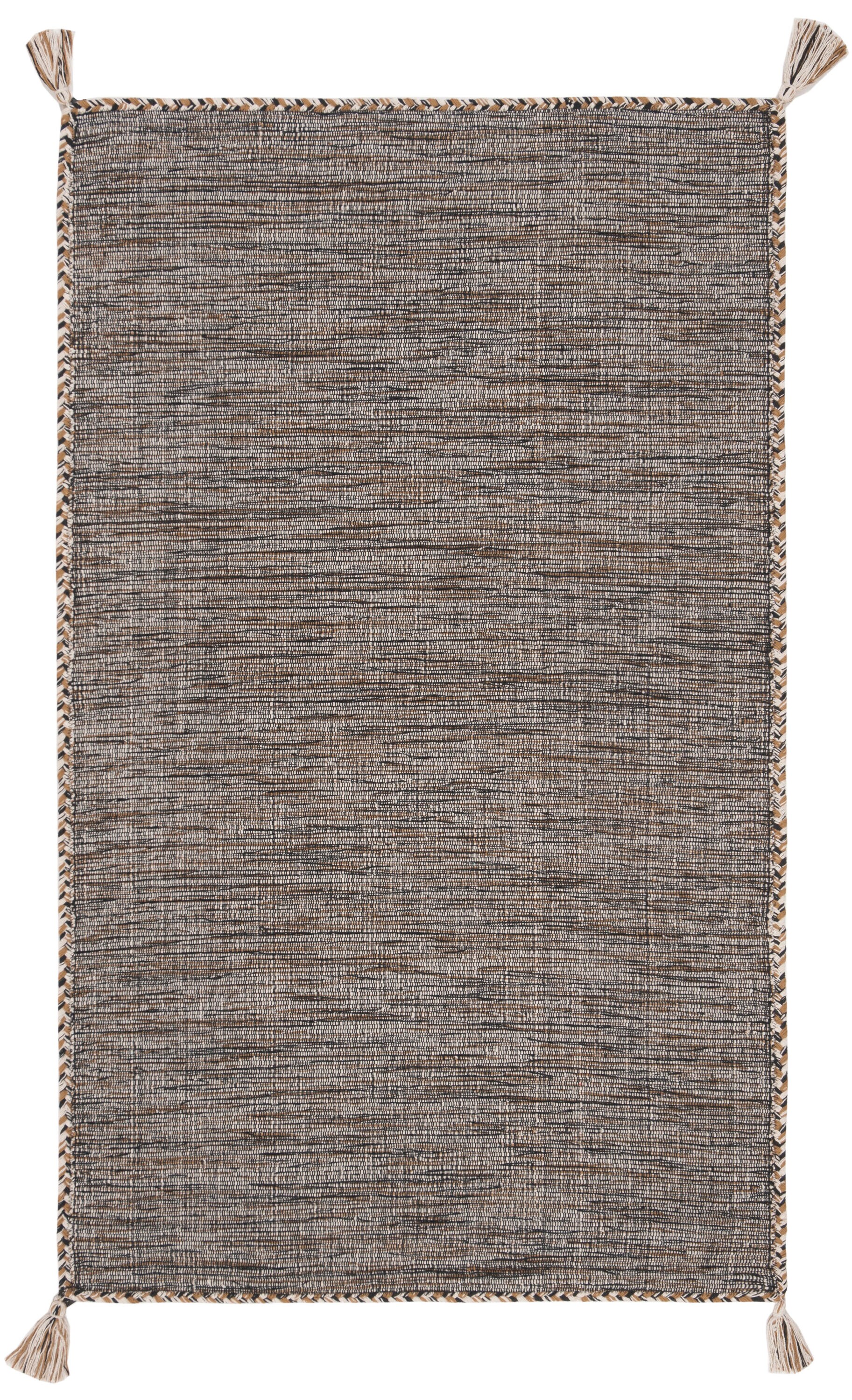 Safavieh MTK150B-2 Montauk Lajolla 2 x 3 (ft) Cotton Beige/Black Rectangular Indoor Abstract Coastal Throw rug
