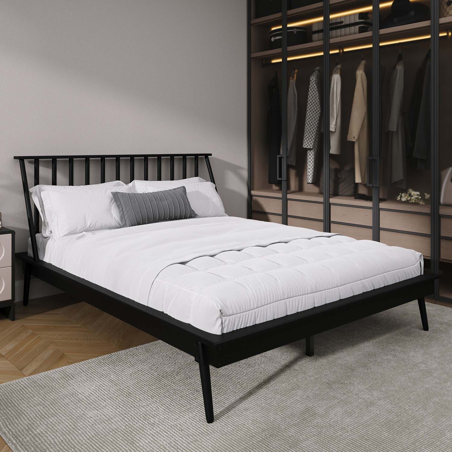 CasePiece C226QPL-BK-WD Black Queen Wood Platform Bed