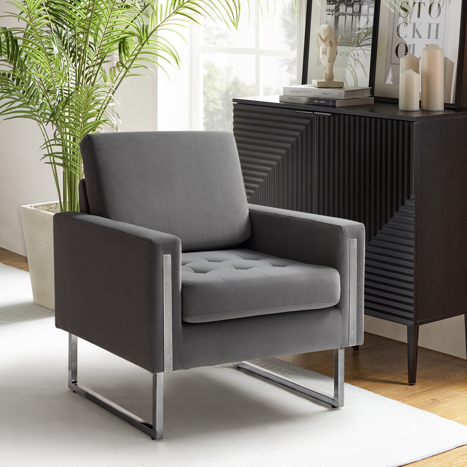 14 Karat Home CHHQ0419-GREY Modern GREY Accent Chair