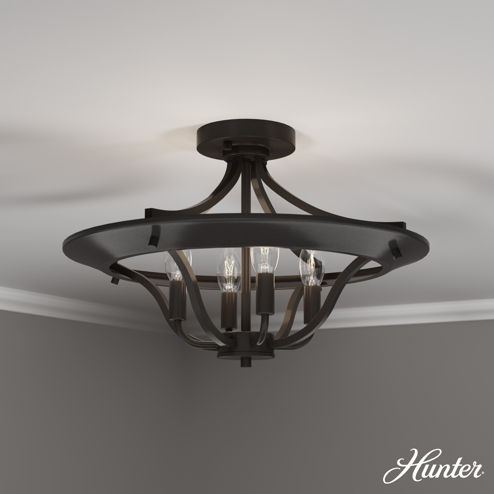 Noble Bronze 18" LED Semi-Flush Mount Ceiling Light