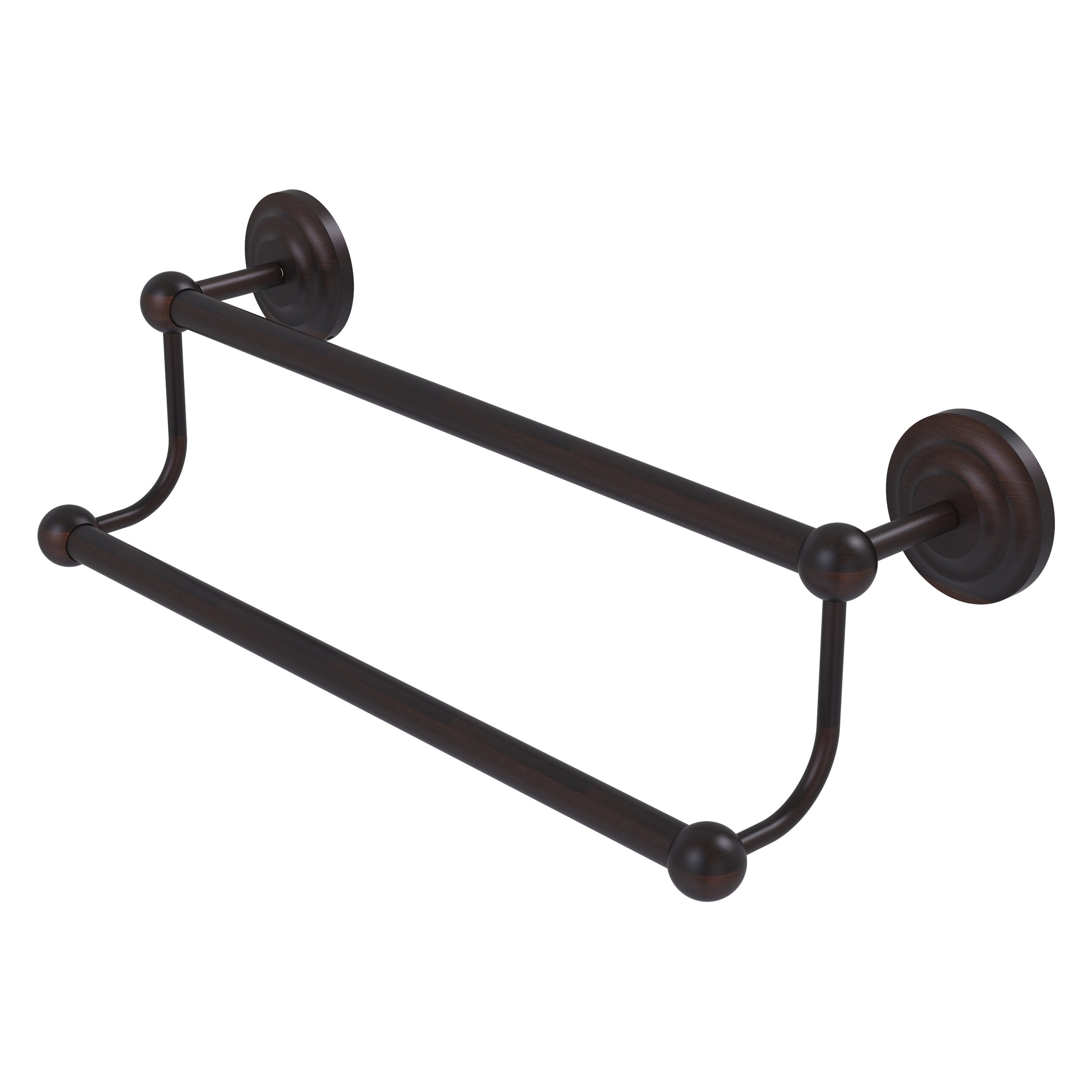 Allied Brass PQN-72/24-VB Prestige Que New 24-in double Venetian Bronze Wall mount Double Towel Bar