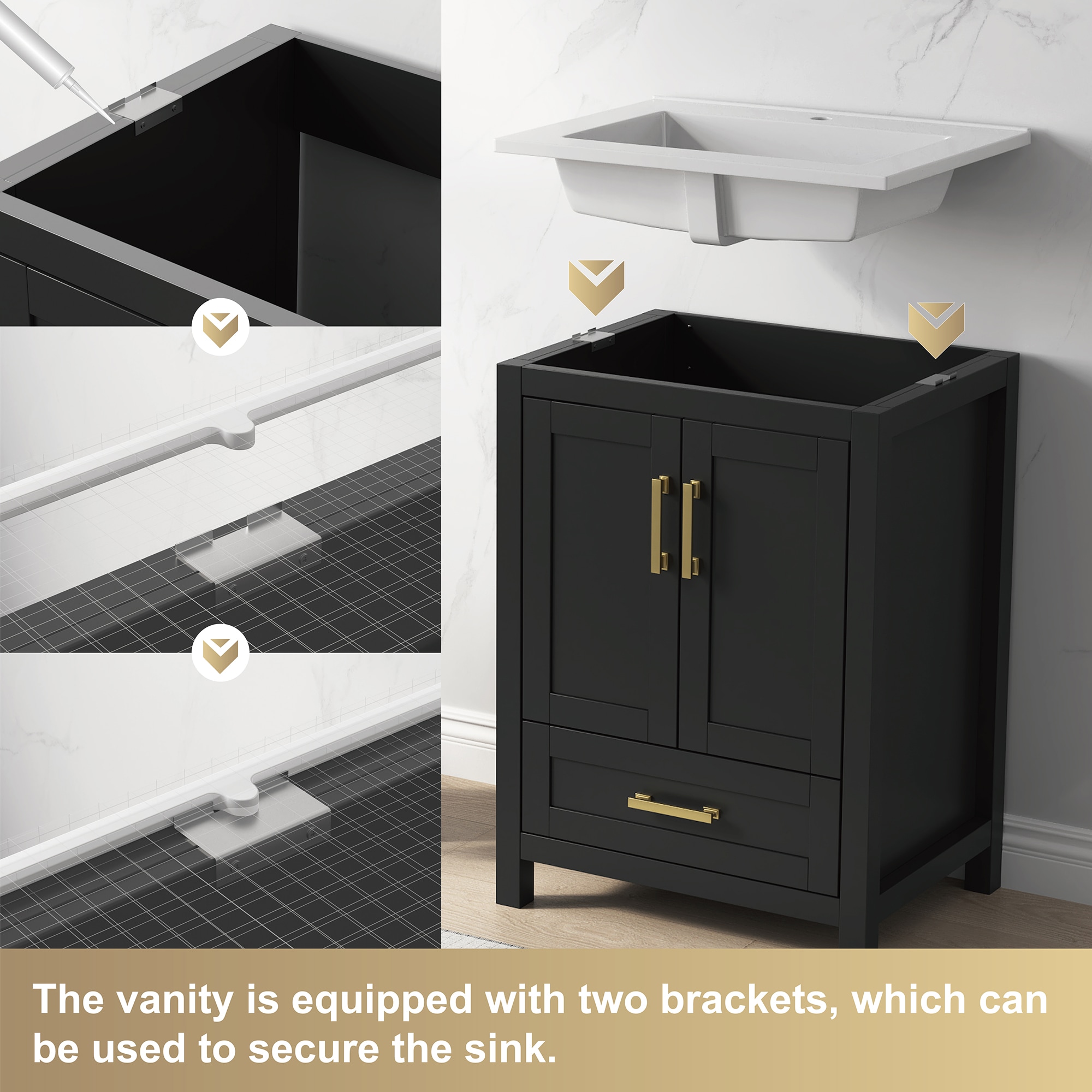 DELUXE LIVING V24033KD-24BK Bath-Vanity-Combo - View #9