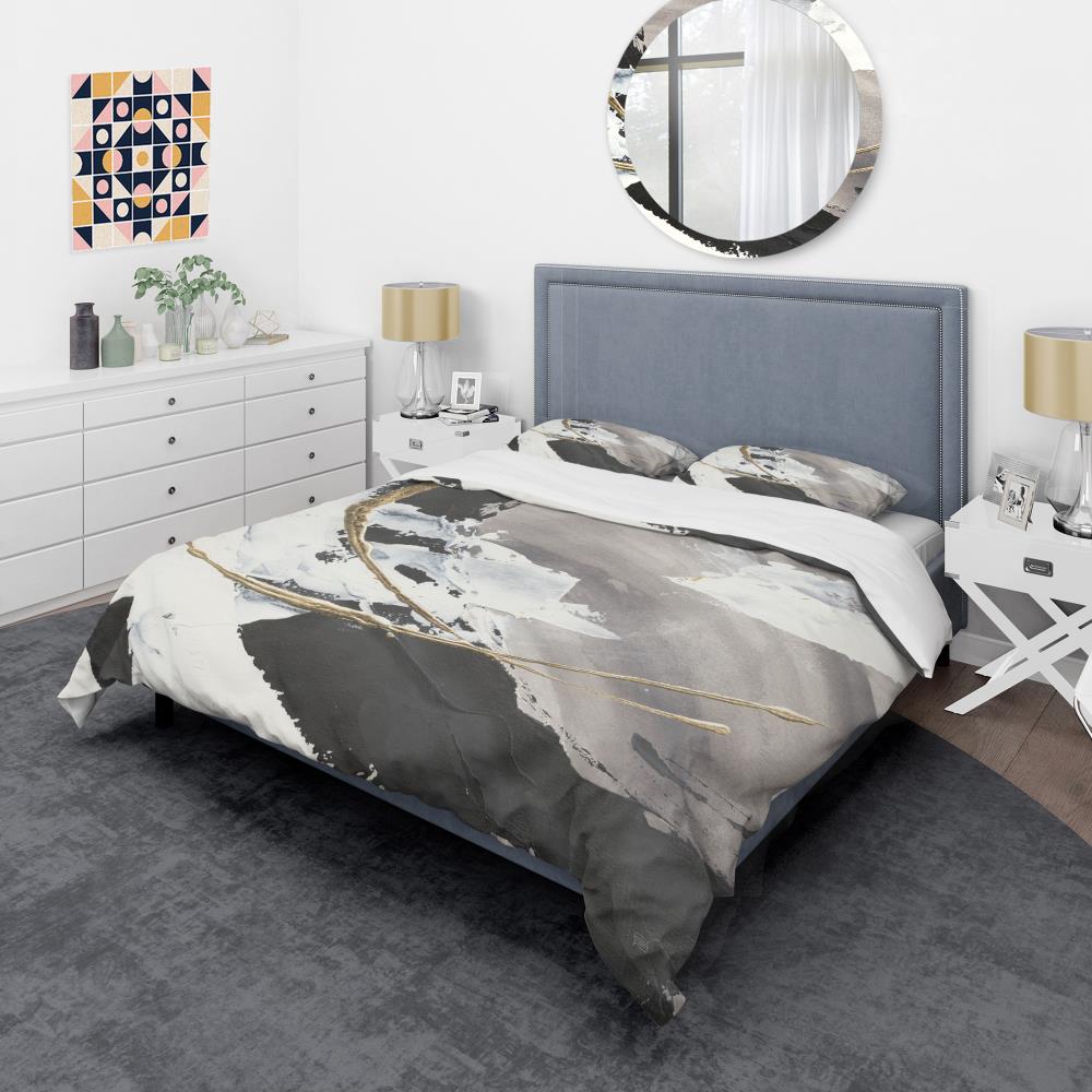 Designart BED30509-T 3-Piece Black Twin Duvet Cover Set