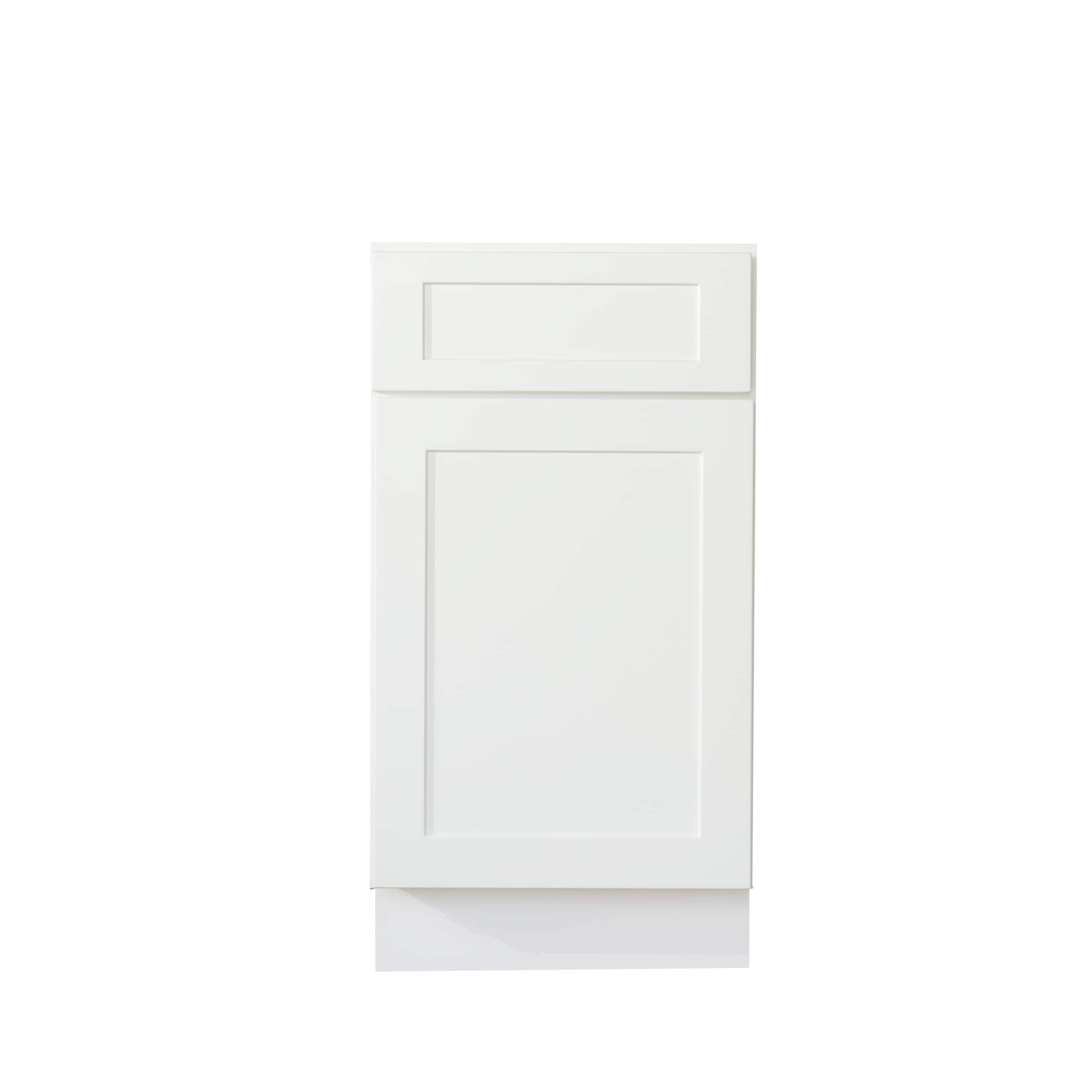 Bremen Cabinetry SW-B21 21-in W x 34.5-in H x 24-in D White Birch Door and Drawer Base Ready To Assemble Plywood Cabinet (Recessed Panel Shaker Door Style)