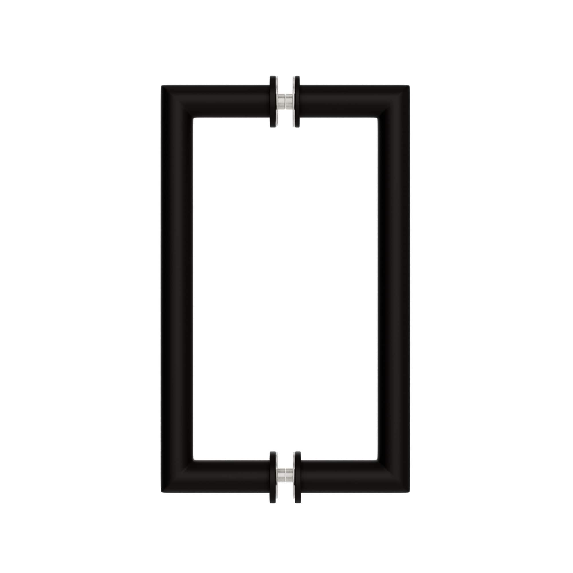 Brixwell  MTPH8X80RB Round Tubing Mitered Corner Back to Back Pull Handle Brass Material 1/4 in To 1/2 in Glass Thickness Oil Rubbed Bronze Finish