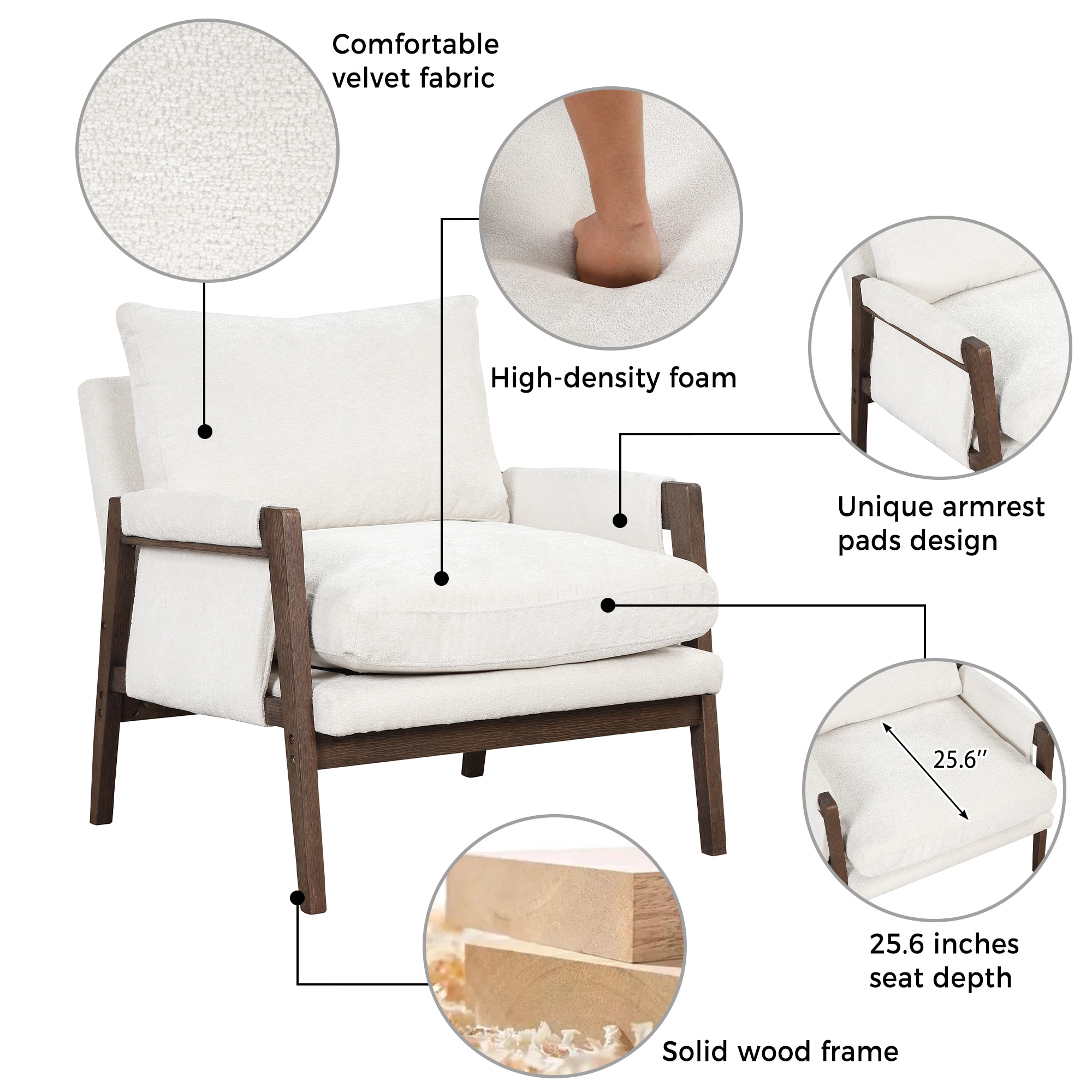 Roundhill Furniture AC302WH chairs - View #4