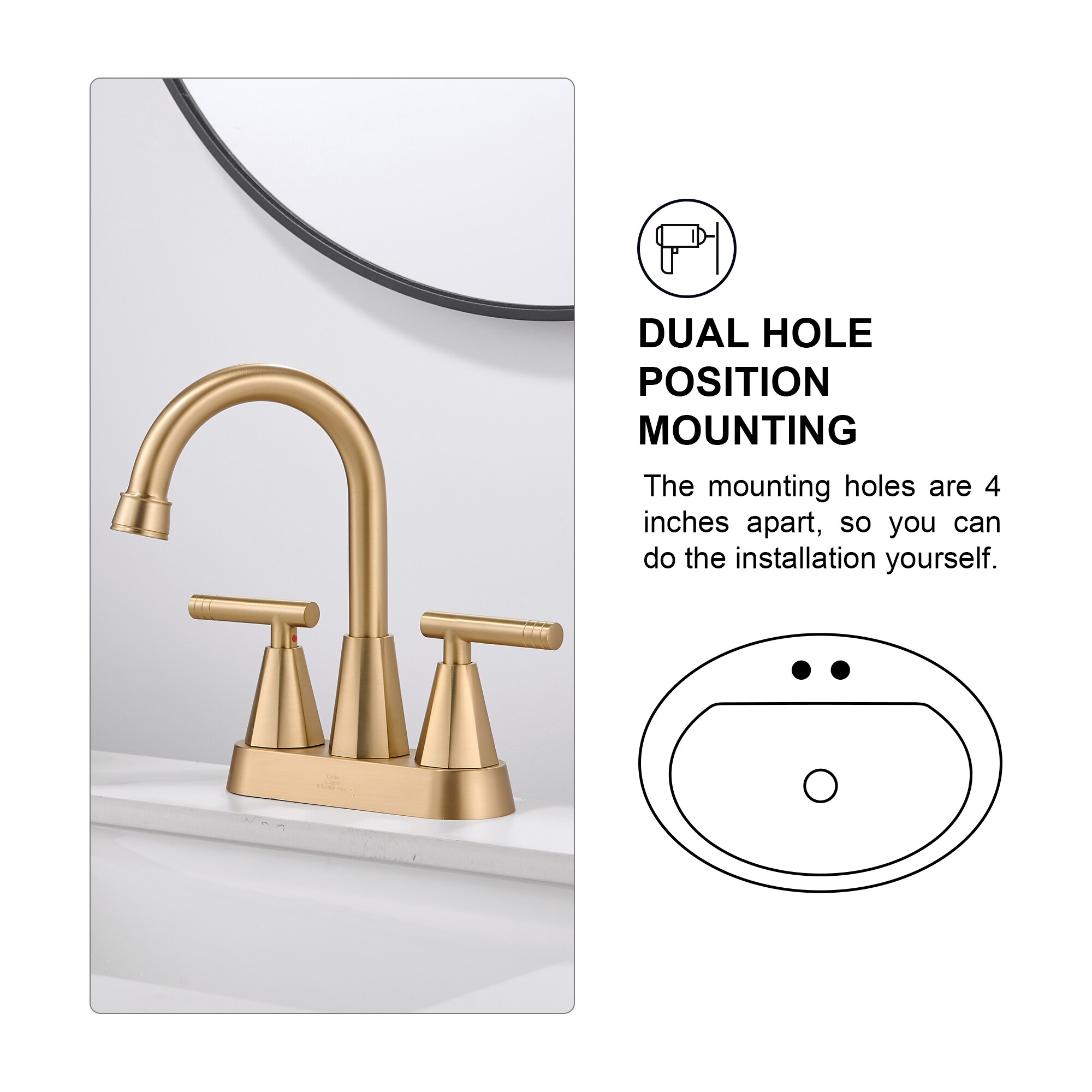Zalerock L2BF64 Lavatory-Faucets - View #3