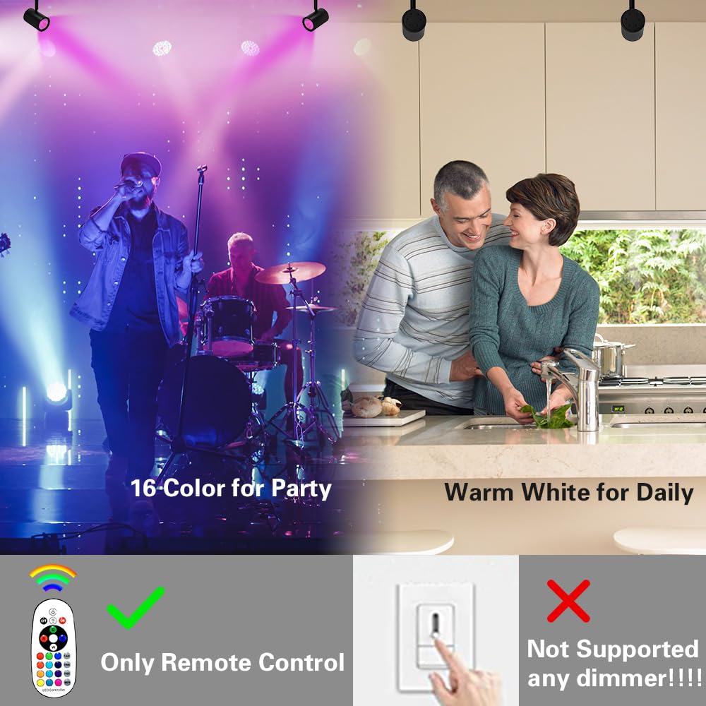 AOIZGMY RGB Track Lights with Halo Effect Remote Control Multicolor ...