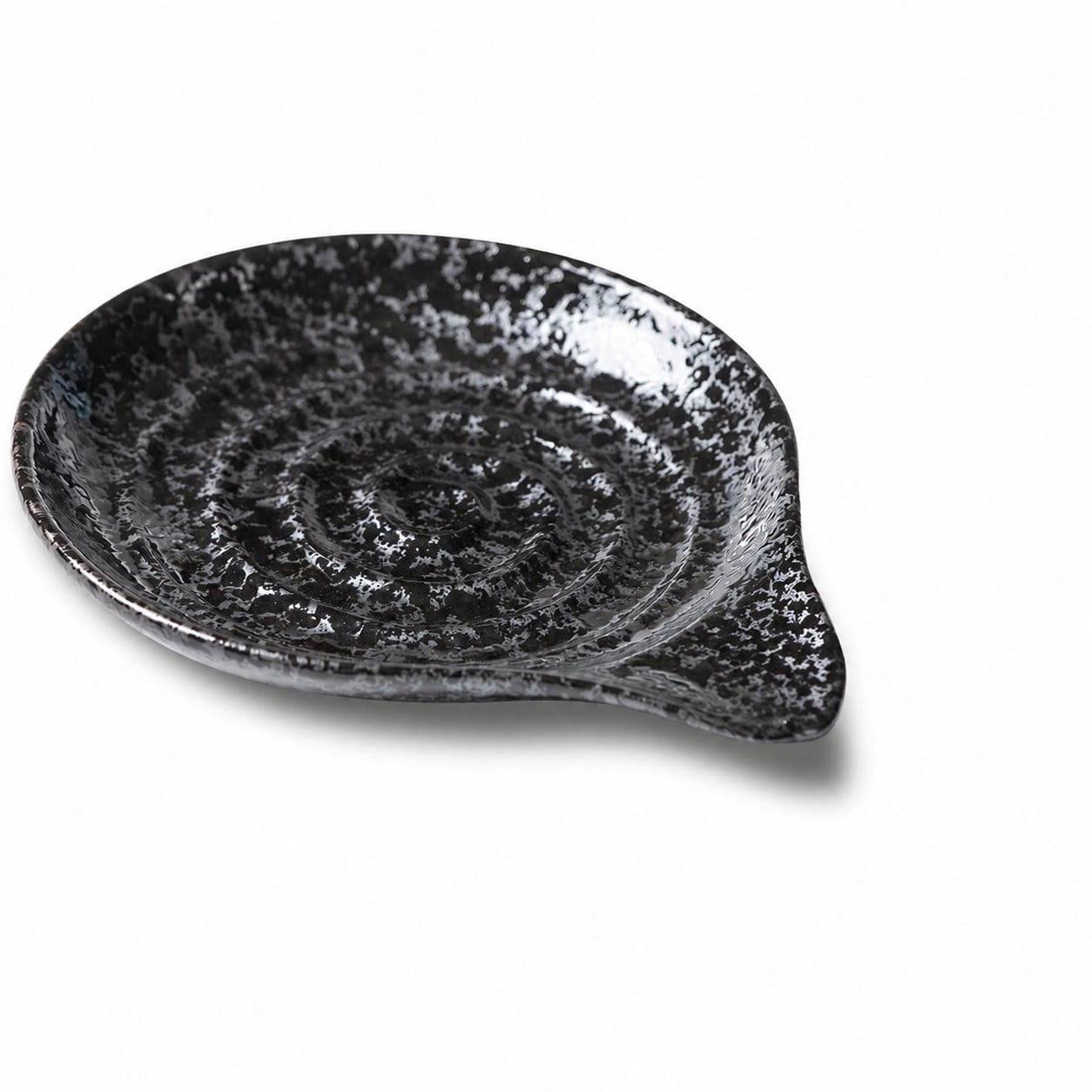 Aoibox  Splash Black Ceramic Spoon Rest for Stove Top and Kitchen Counter 6 Inch Dishwasher Safe Utensil Rest