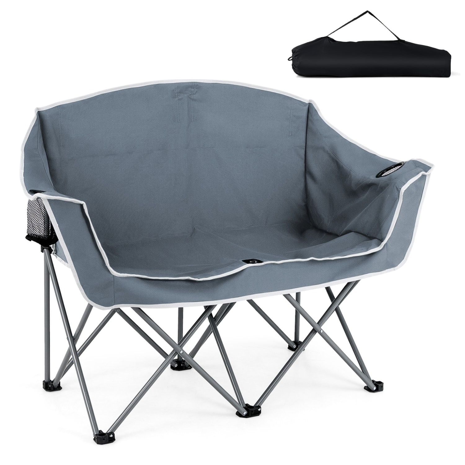 Volenca Oversized Duo Camping Loveseat Chair with Armrests and 2 Cup Holders 660-lb Capacity