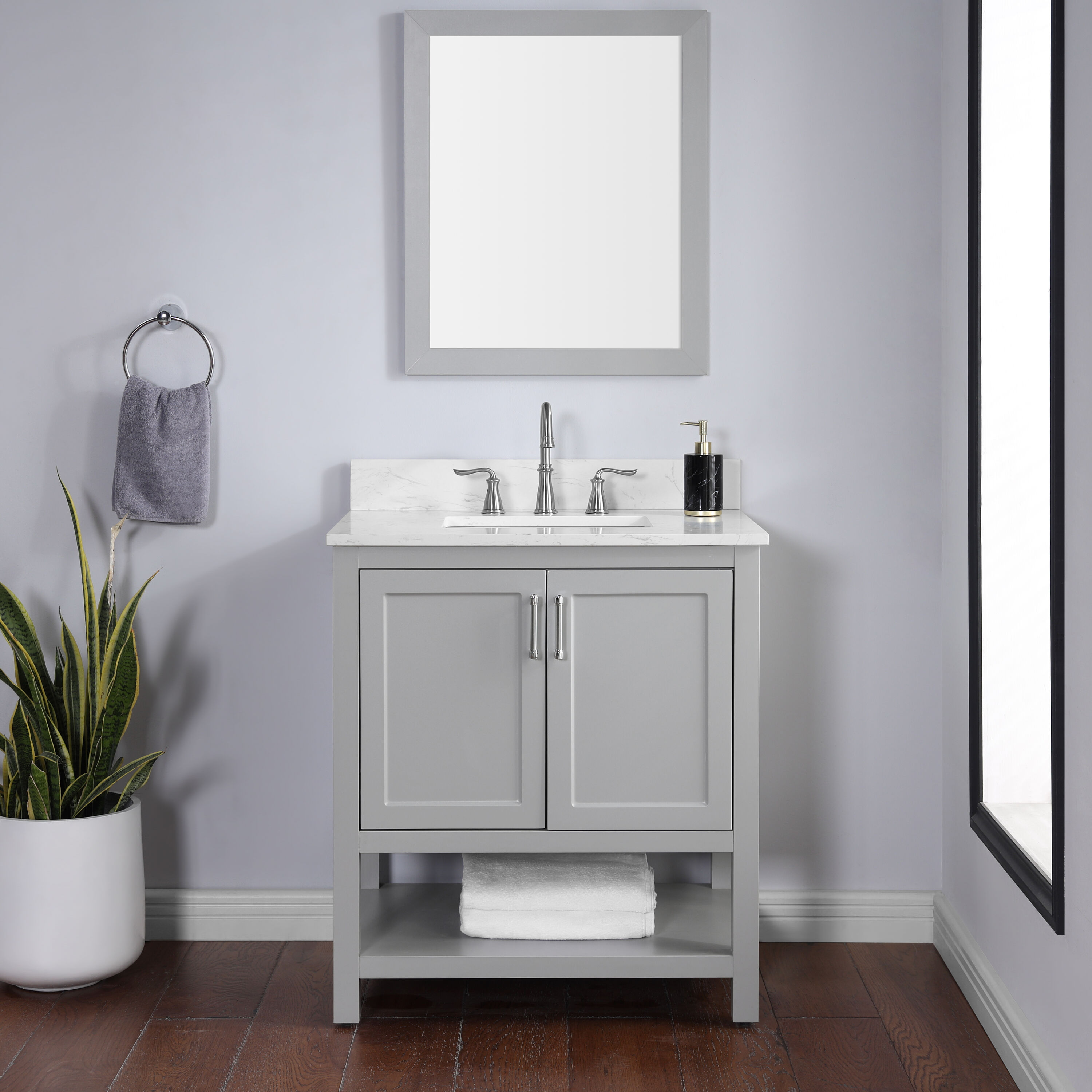 Style Selections Keary 31-in Light Gray Undermount Single Sink Bathroom ...