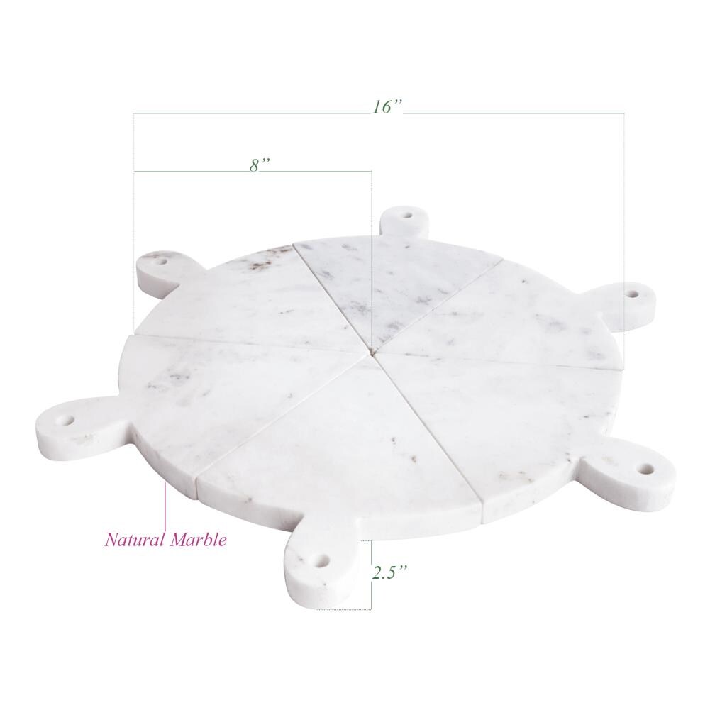 Home Basics 12 x 16 Marble Cutting Board, White, TABLETOP