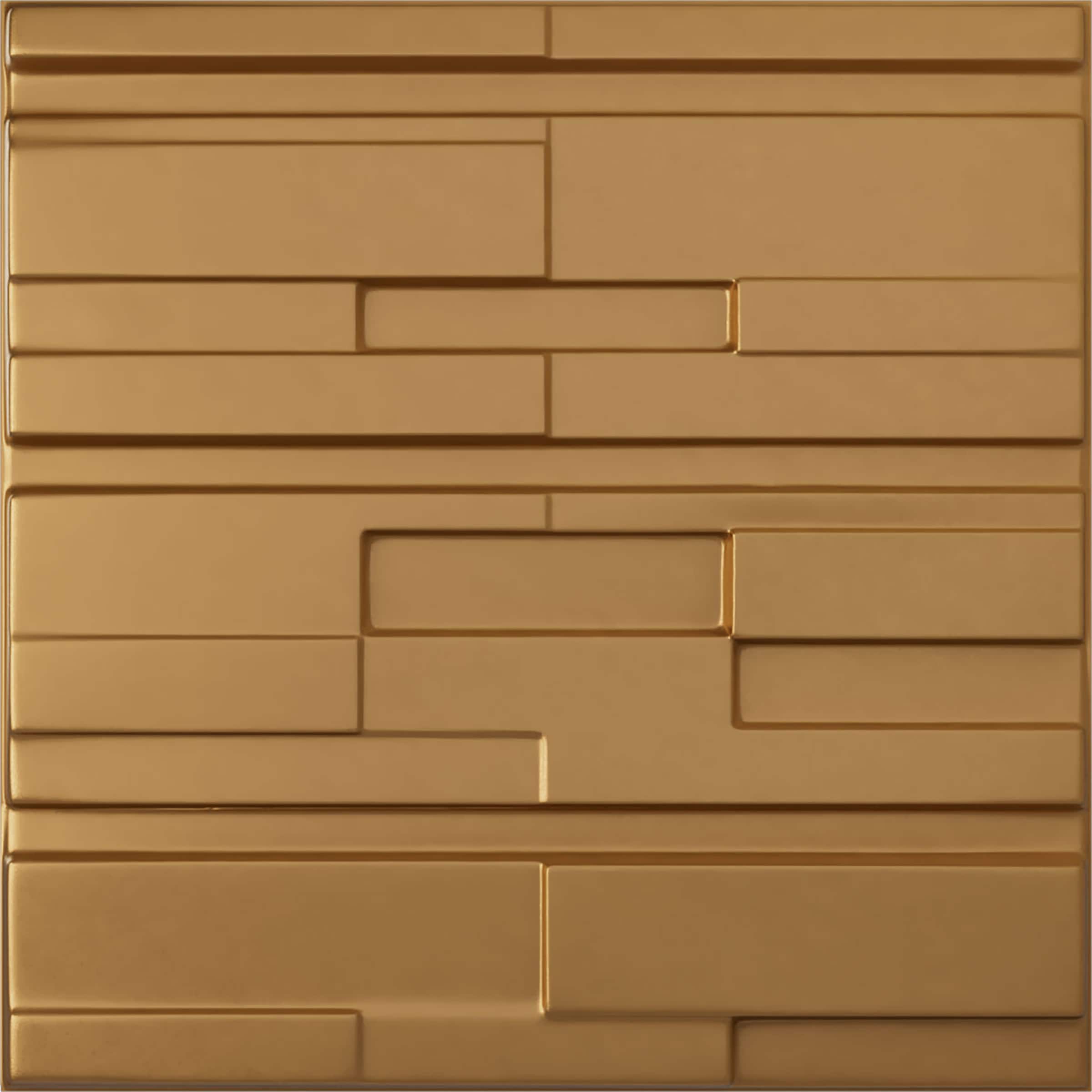 Ekena Millwork WP20X20OBBGL-CASE-12 19-5/8-in x 19-5/8-in Embossed Paintable/Stainable Gold PVC Wall Panel ( 12 -Pack, Covers 32.04-sq ft )