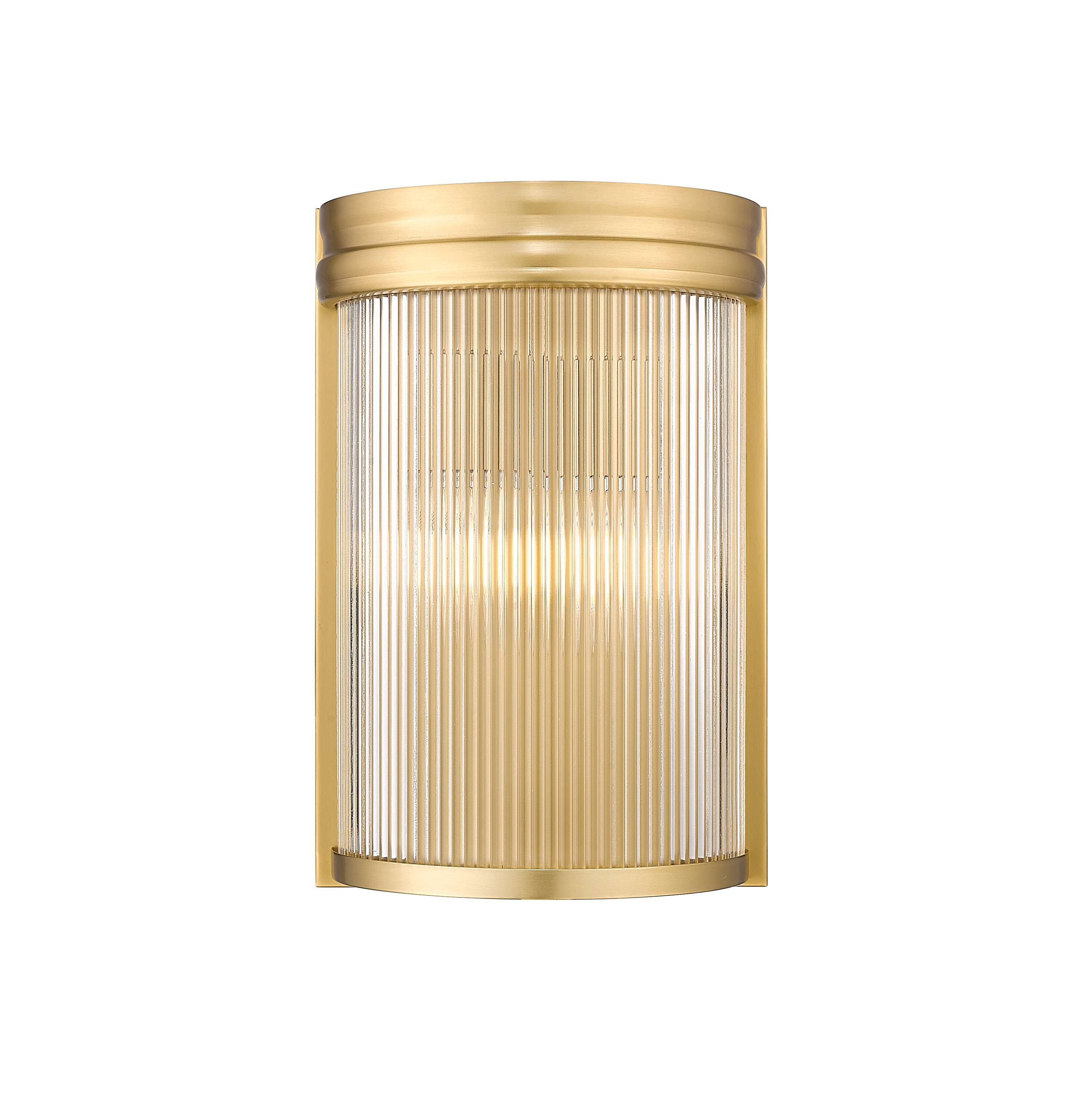 Z-Lite 7504-2S-MGLD Carnaby 8-in W 2 -Light Brushed Gold Transitional Wall Sconce