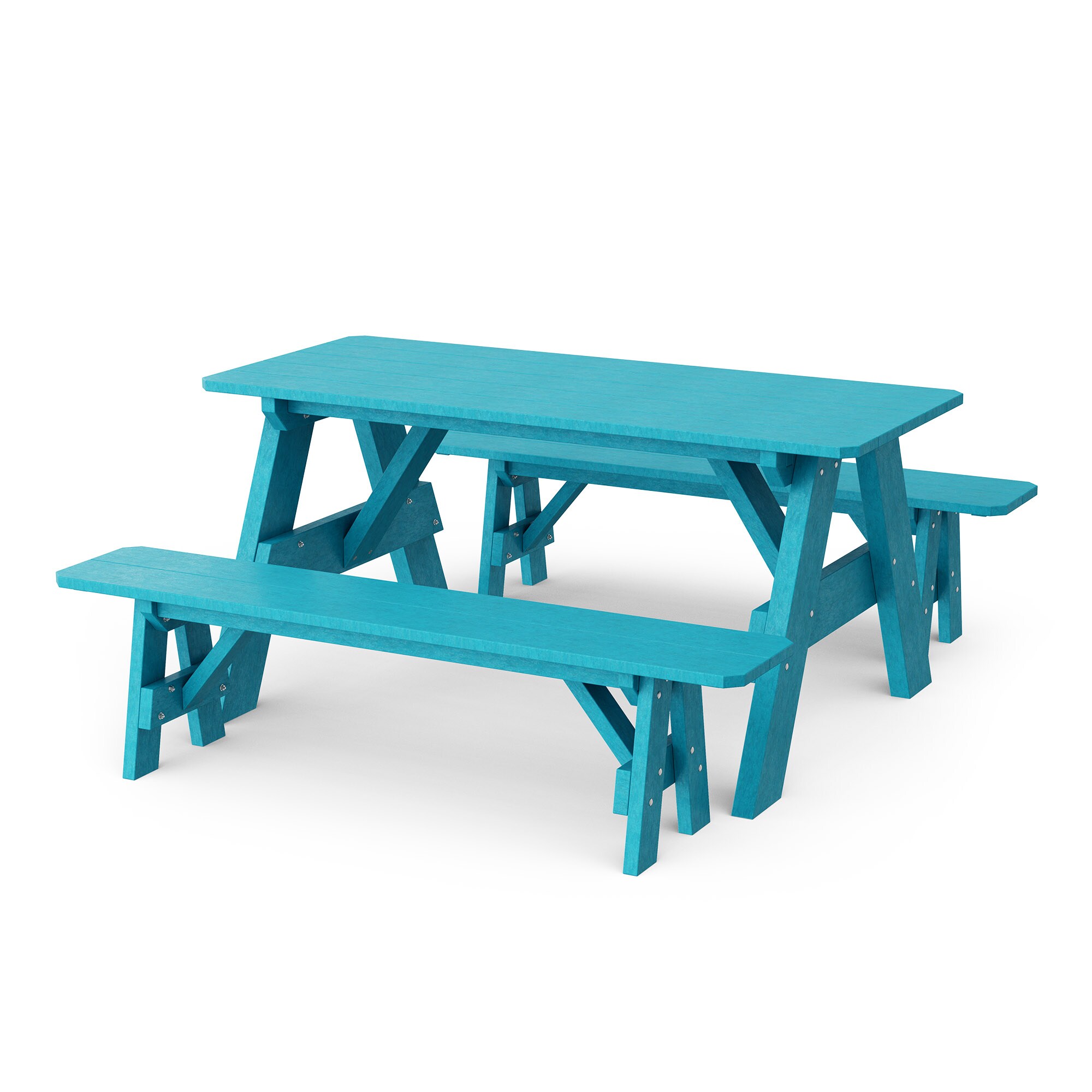 Wildridge LCC-166-AB 72-in Blue Plastic Rectangle Picnic Table