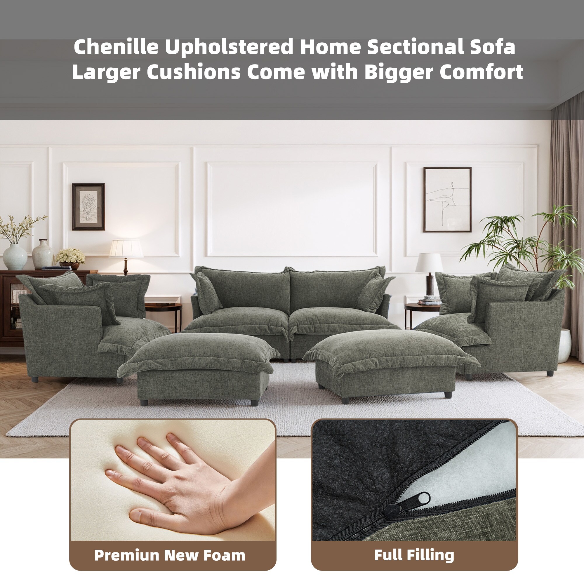 Dreamsidea CS11-GRA-LR-2SC-2OT Sofas-Loveseats - View #2