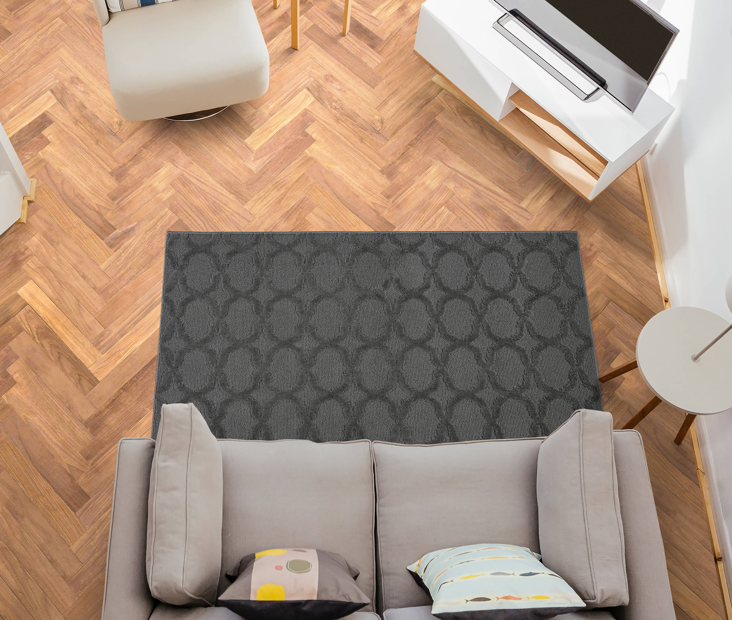 Garland Rug CL100N03606012 Sparta 3 X 5 (ft) Cinder Gray Indoor Geometric Farmhouse/Cottage Throw Rug