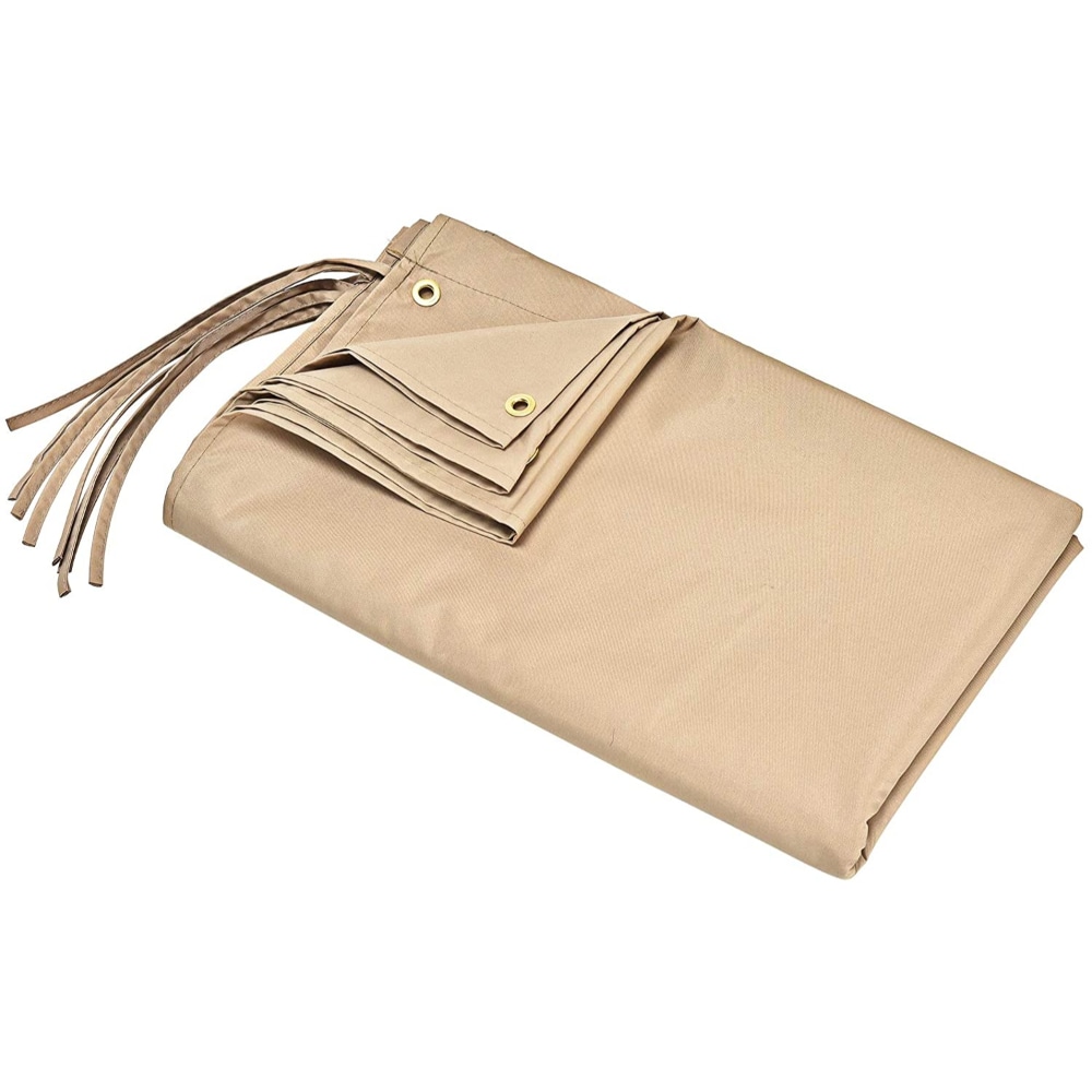 Slickblue D-CO-44607PO 1pc- Outdoor Canopy Shade Cover with Copper Grommets and 4 Straps- Polyester 17 ft x 7 ft for Patio Garden Balcony Backyard Sun Protection- Beige