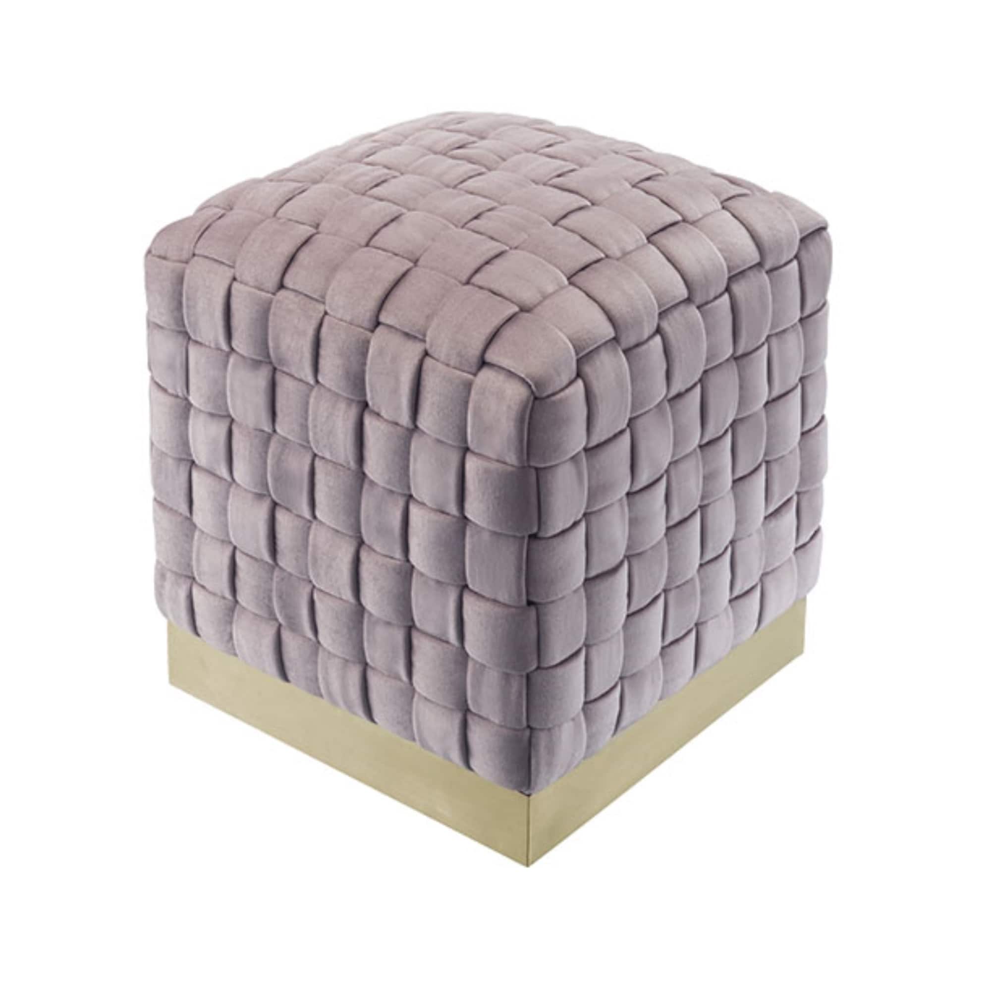 Nicole Miller NON129-02BH-LS Diamond Modern Lilac/Gold Velvet Ottoman