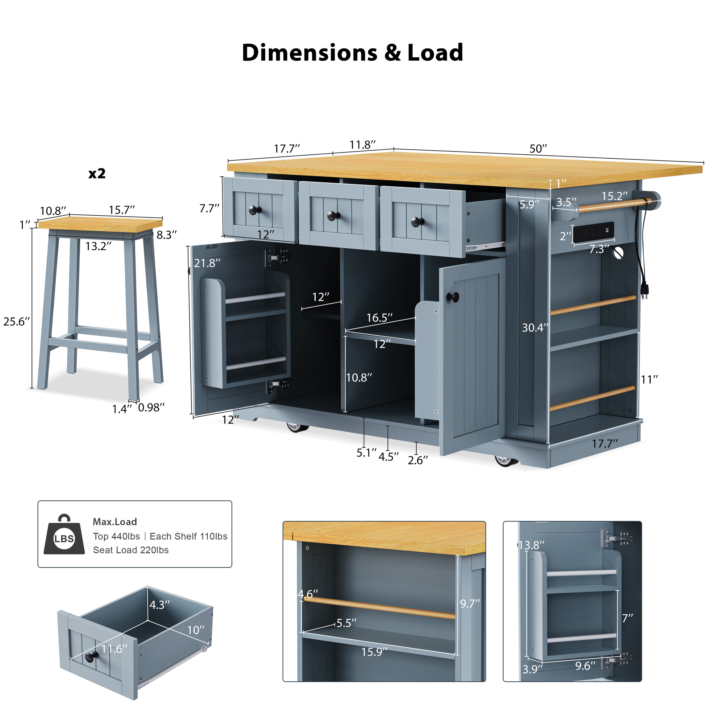 Kahomvis KK-QPO2-07G Kitchen-Furniture - View #3