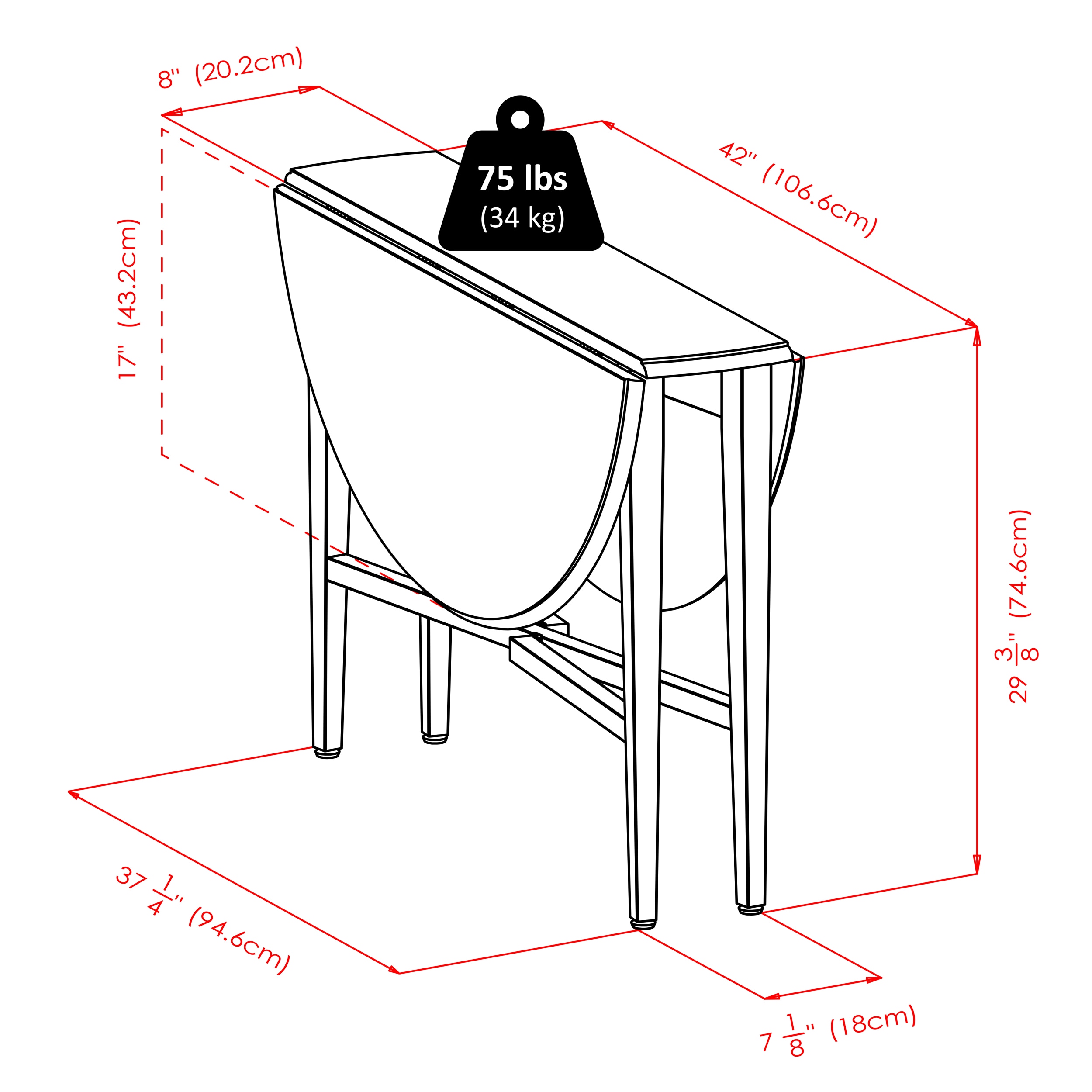 hannah double drop leaf table