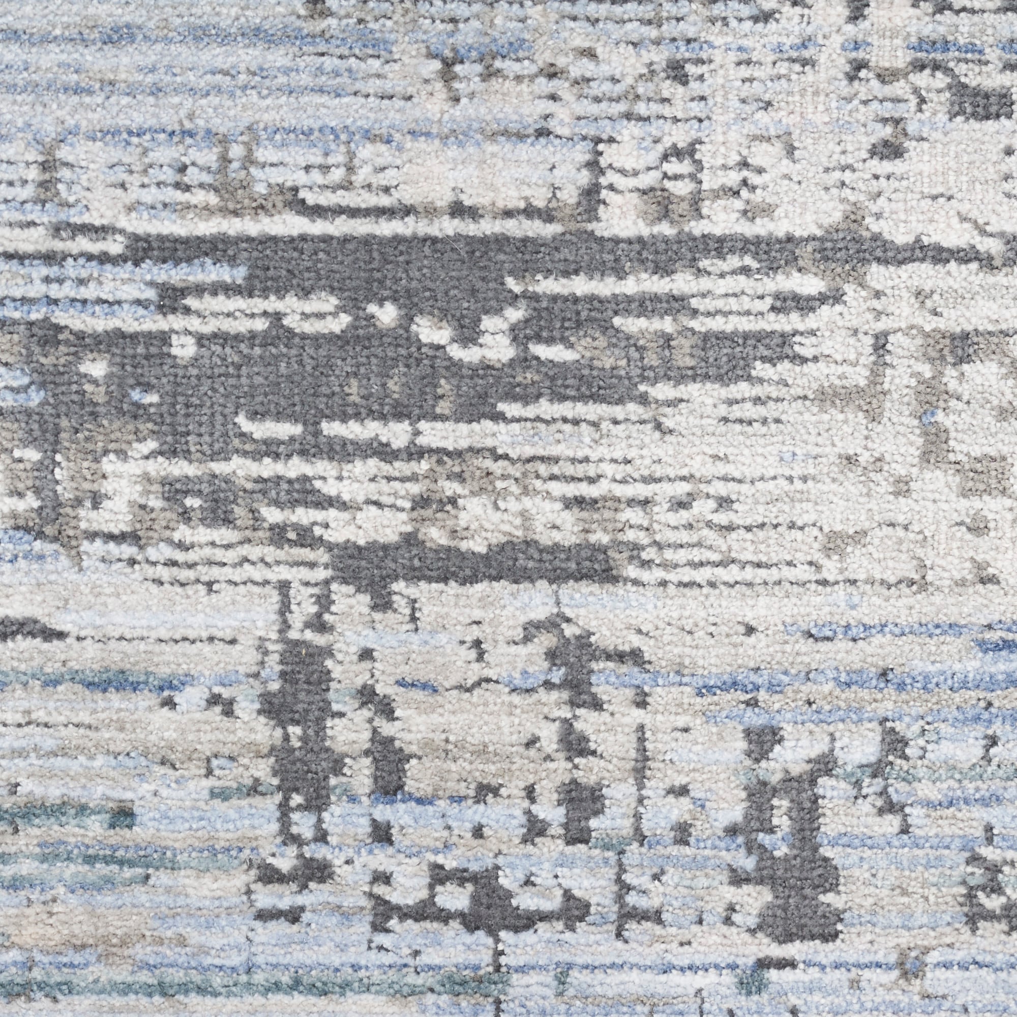 Blue and Gray Abstract 8' x 10' Stain-Resistant Synthetic Rug