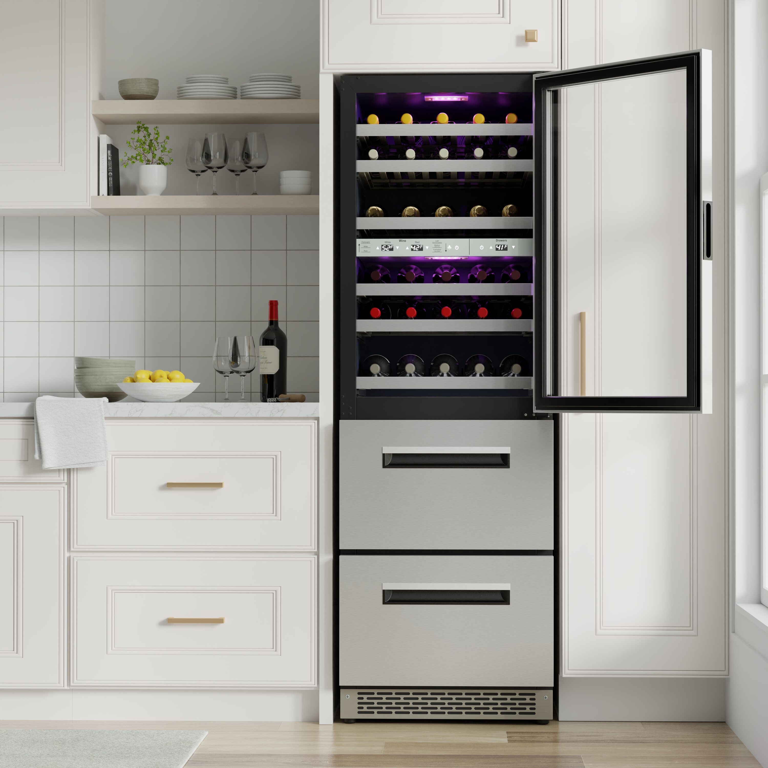 Equator Advanced Appliances 23.43-in W 84 -Bottles Silver