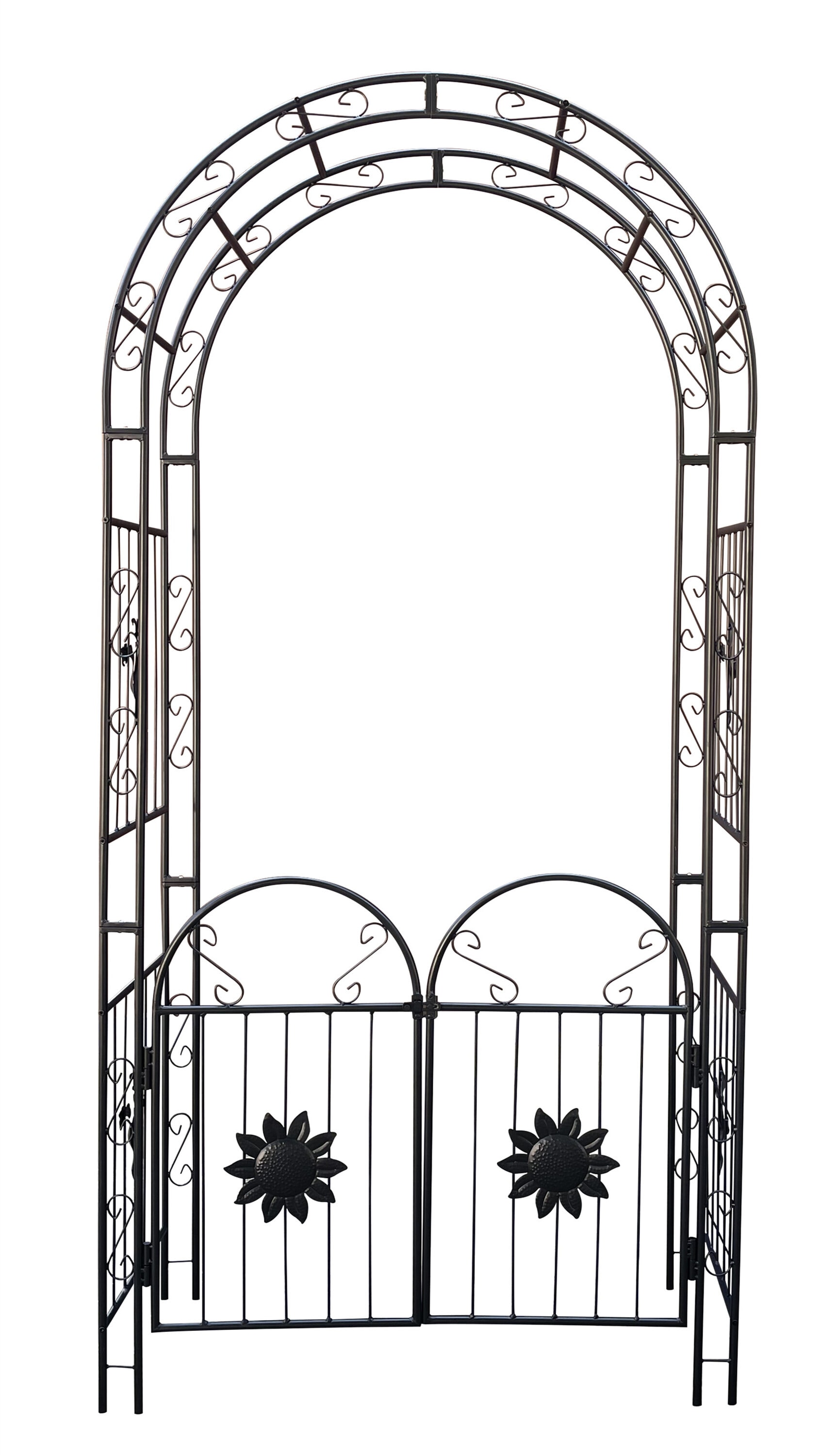 Damerin ZLY-27F Garden Trellises 19.2-Inches W x 98.4-Inches H Black Iron Fence Garden Trellis For Climbing Plants For Cucumbers For Roses For Tomatoes