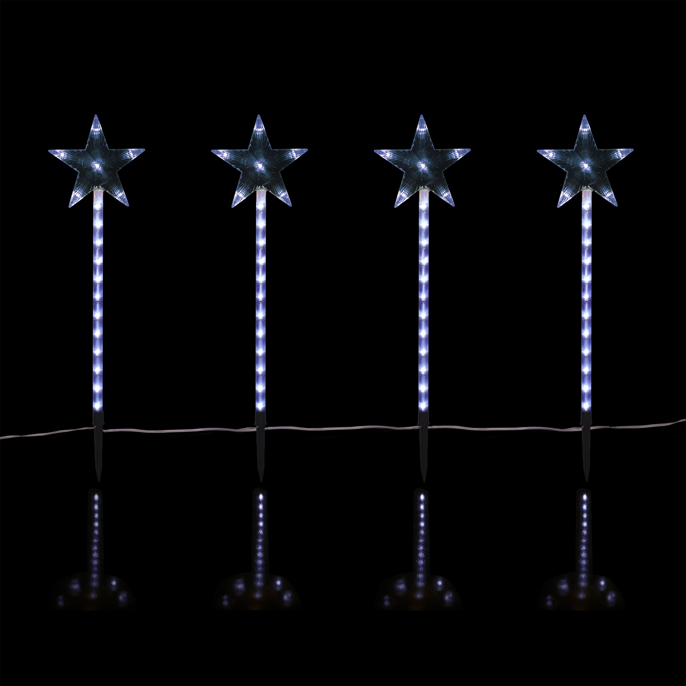 Shooting Star LED Pathway Stakes, 4-Pack, Cool White