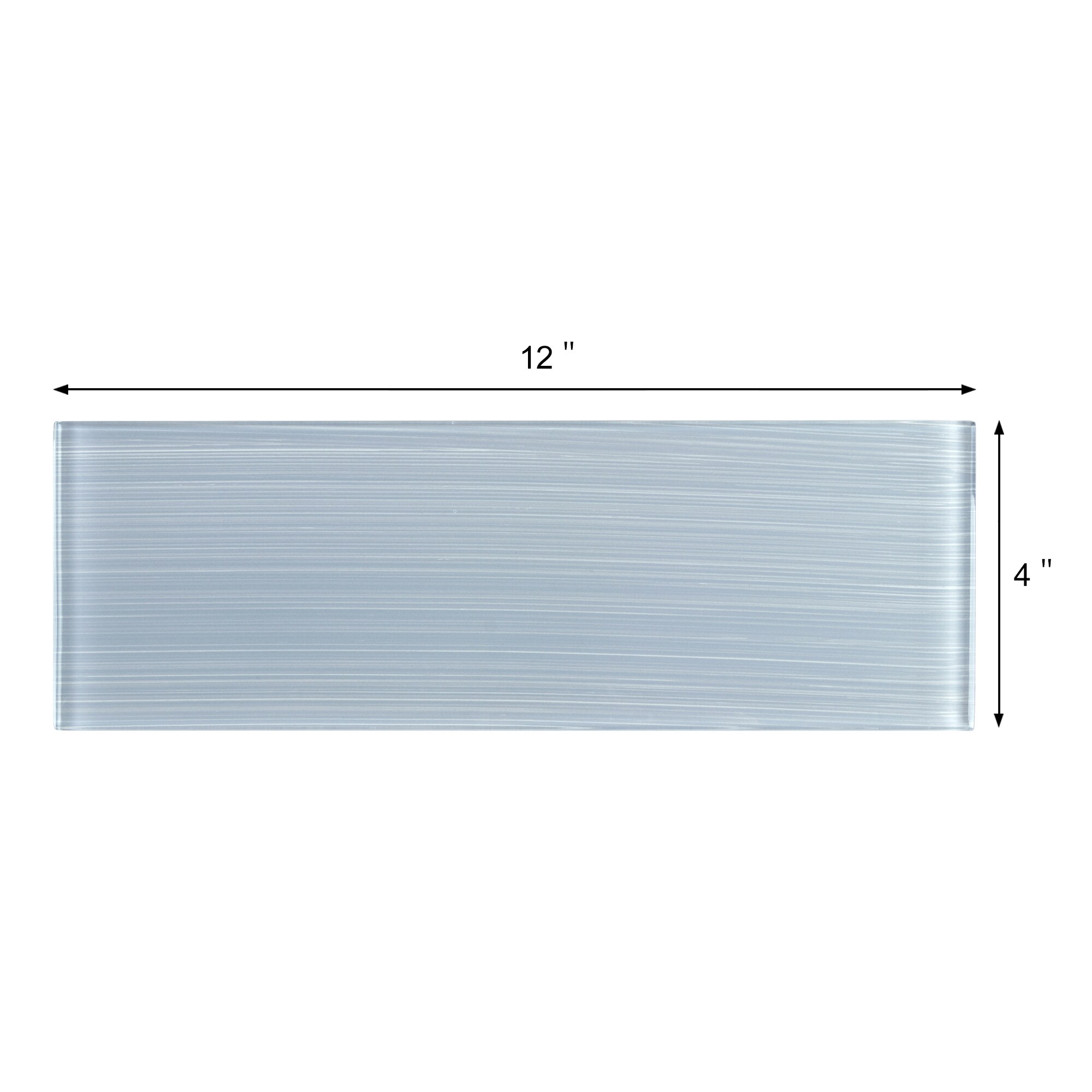 Soft Gray 4" x 12" Hand Painted Glass Subway Tile