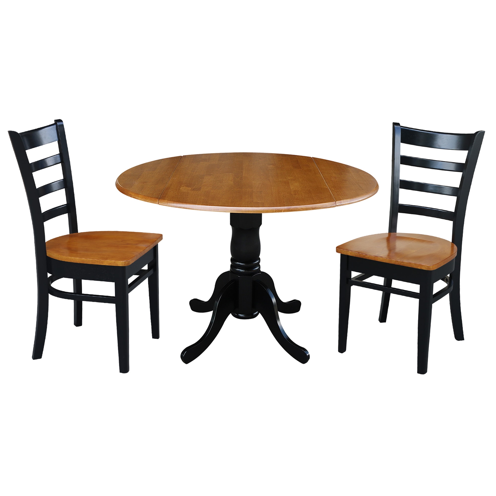 International Concepts K57-42DP-C617P Black/cherry Traditional Dining Room Set with Round Table ( Seats 2 )