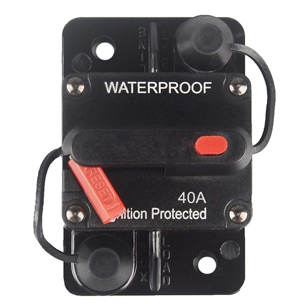 AOIZGMY 1 Piece 40 Amp Manual Reset Circuit Breaker for Car Truck RV Marine Boat 12V to 48V DC Surface Mount Water Resistant #LAZ0430G20