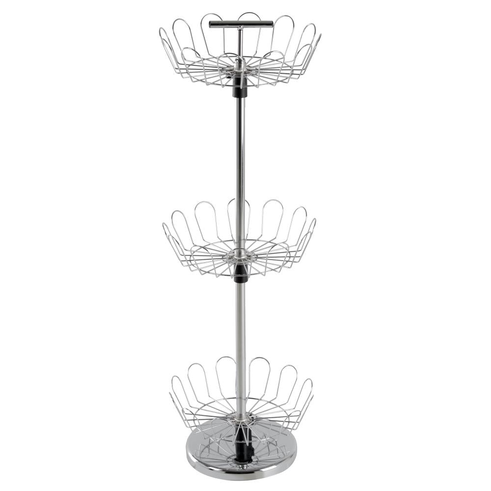 30.5-in H 3 Tier 18 Pair Chrome Metal Shoe Tree Tower | - Hastings Home 735580SCL