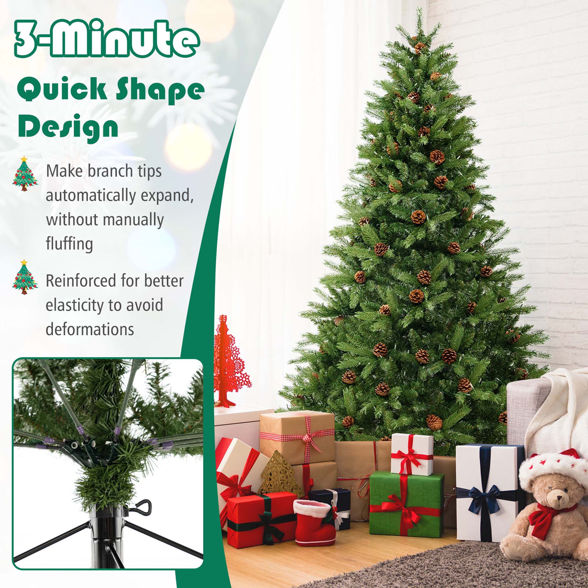 Costway LWS00760 Artificial-Christmas-Trees - View #7