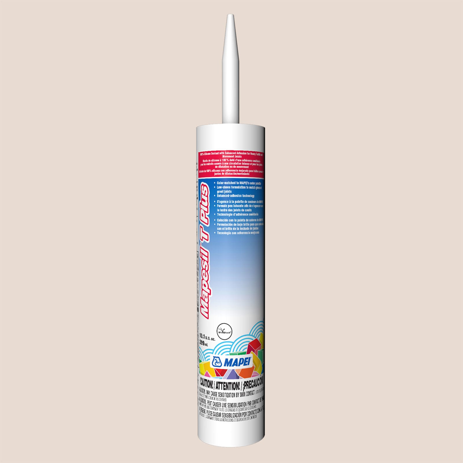 MAPEI 3BU522241 Mapesil T Plus 10.1-oz Tile & grout Honey Butter #5222 Silicone Caulk