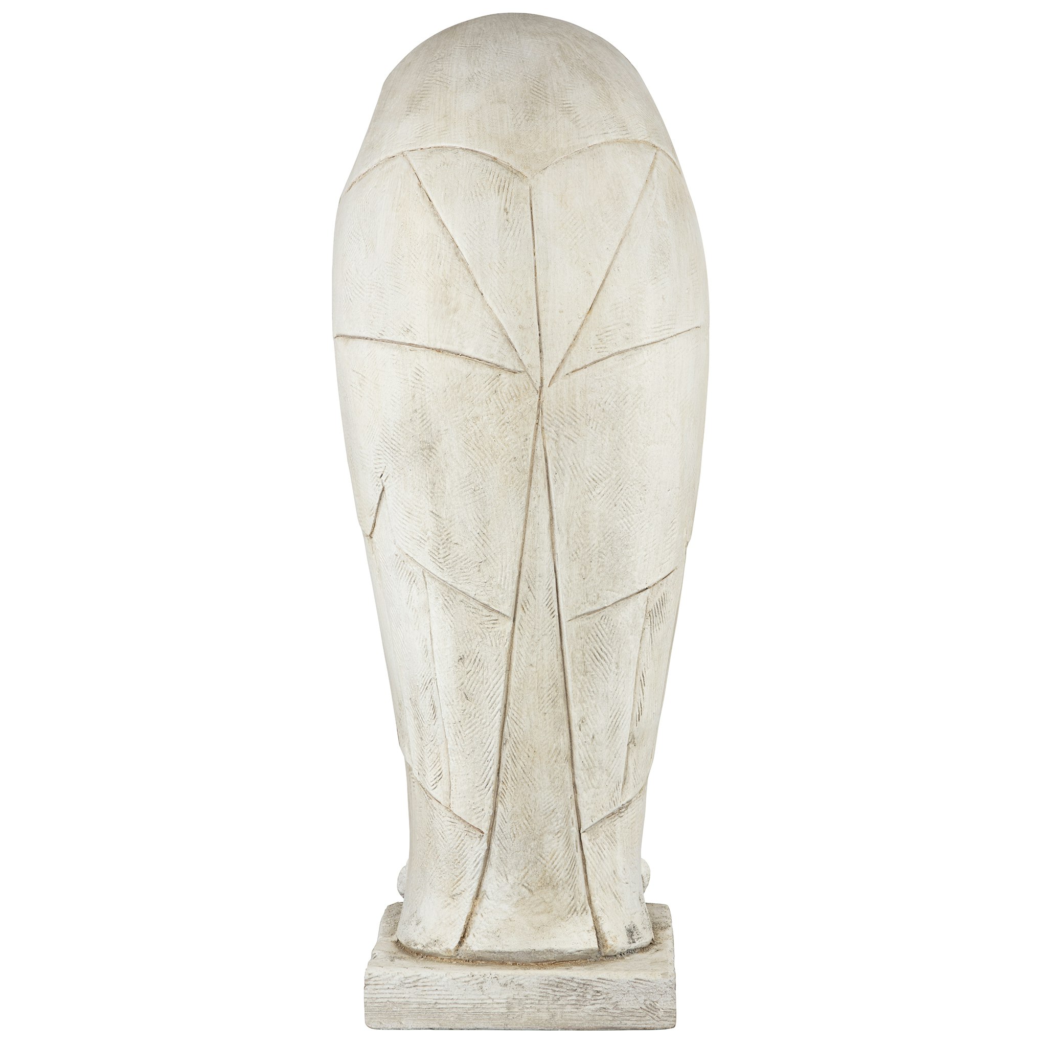 White Resin Art Deco Owl Garden Statue