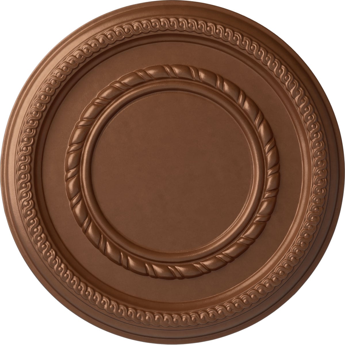 Ekena Millwork CM12FEPOS Federal Roped Small 12.5-in W x 12.5-in L Painted Polished Copper Polyurethane Split Ceiling Medallion
