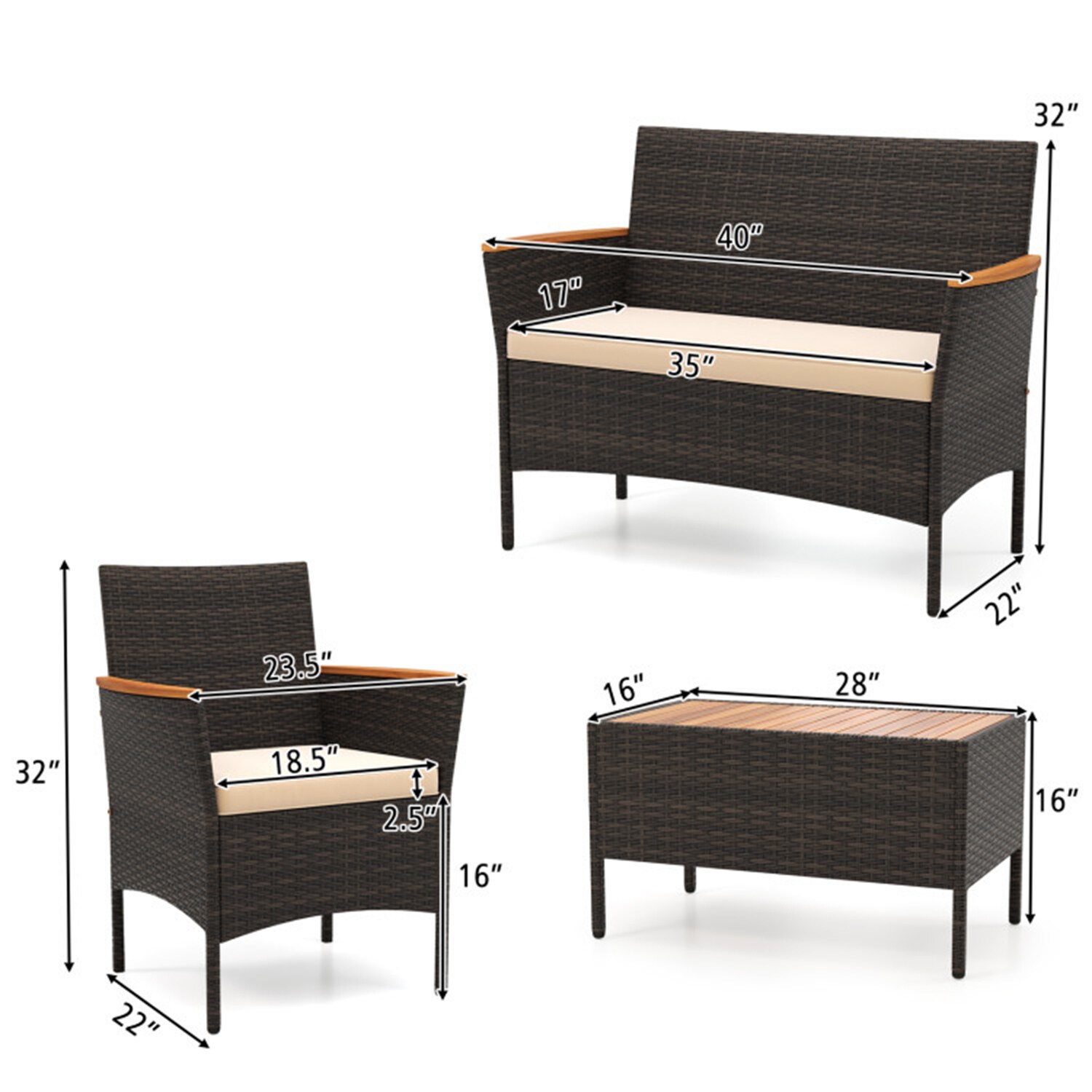 Mondawe MO-NP49+NP112 Patio-Conversation-Sets - View #12